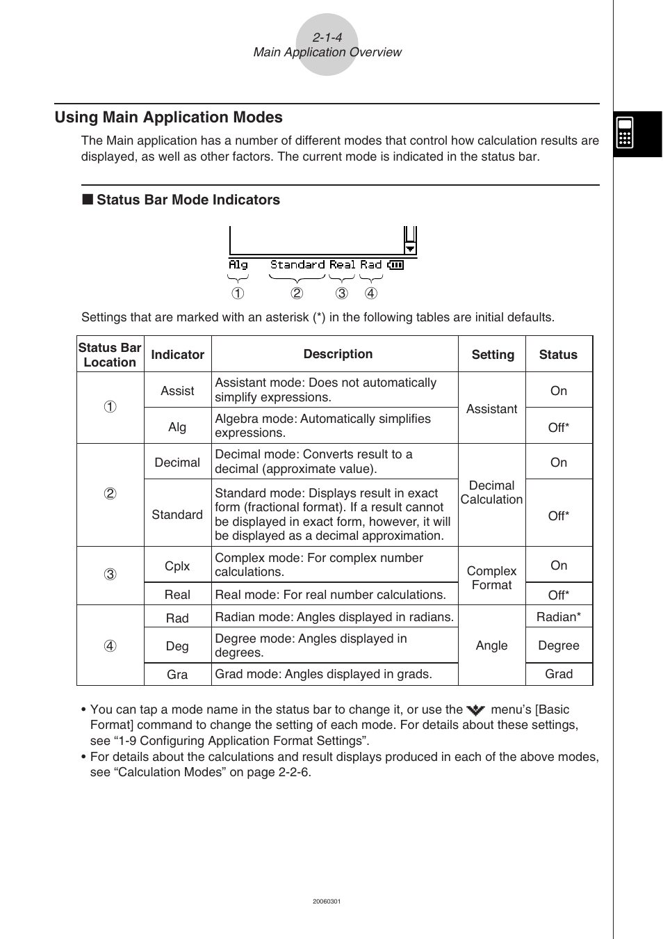 Using main application modes -1-4, Using main application modes | Casio CLASSPAD 330 3.04 User Manual | Page 113 / 954