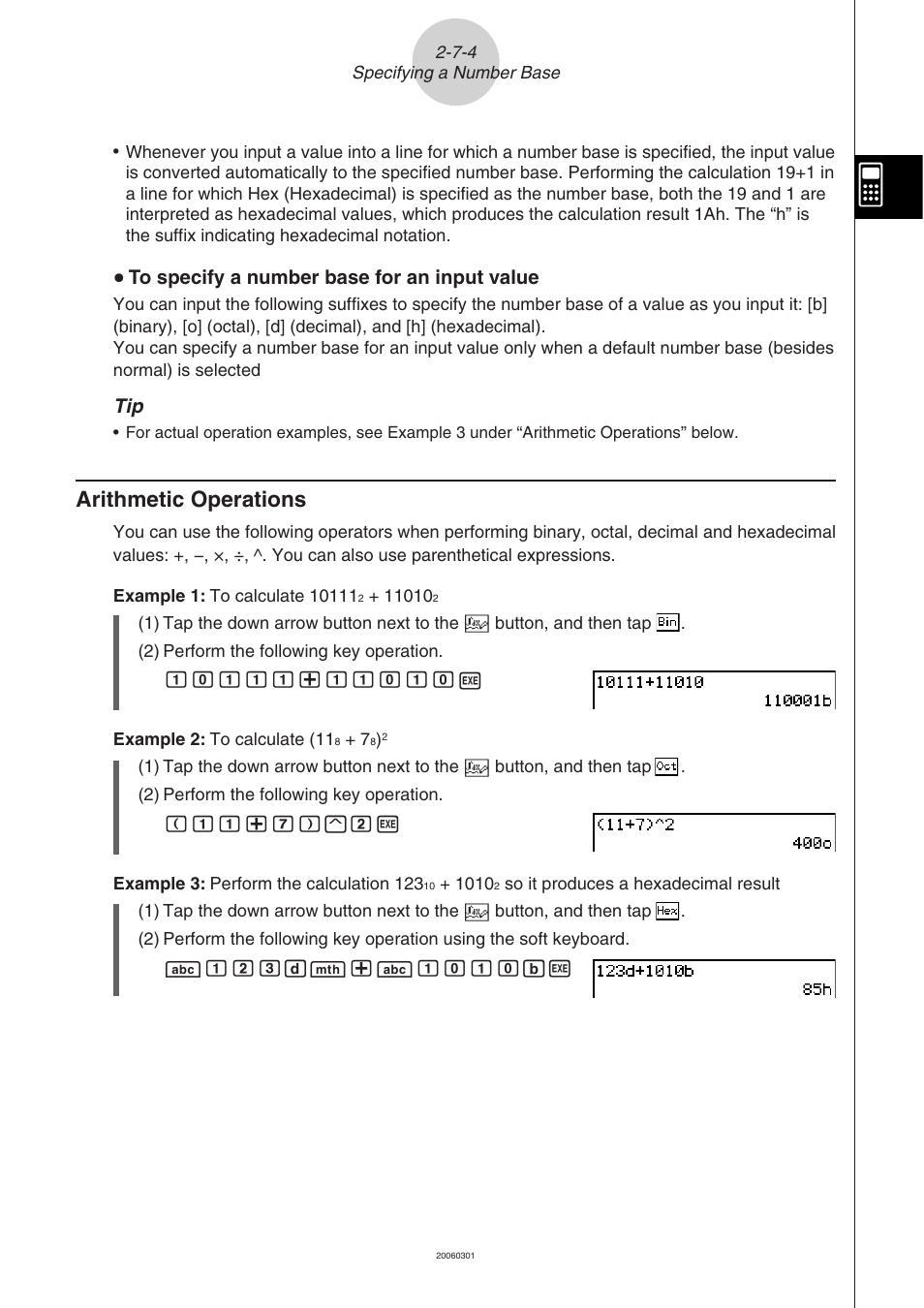 Arithmetic operations -7-4, Arithmetic operations | Casio CLASSPAD 330 3.04 User Manual | Page 159 / 954