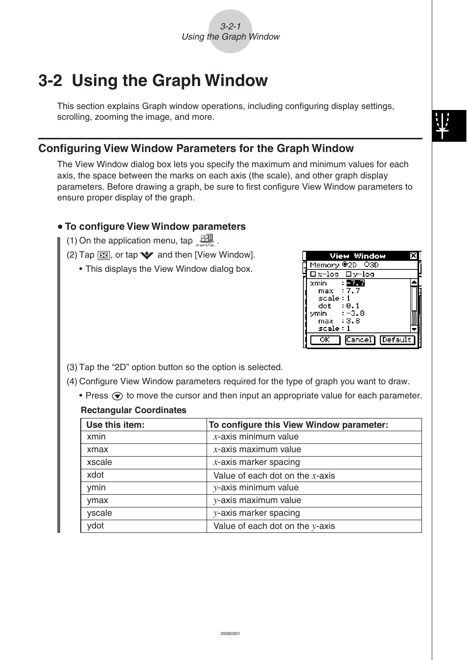 2 using the graph window, Using the graph window -2-1 | Casio CLASSPAD 330 3.04 User Manual | Page 257 / 954