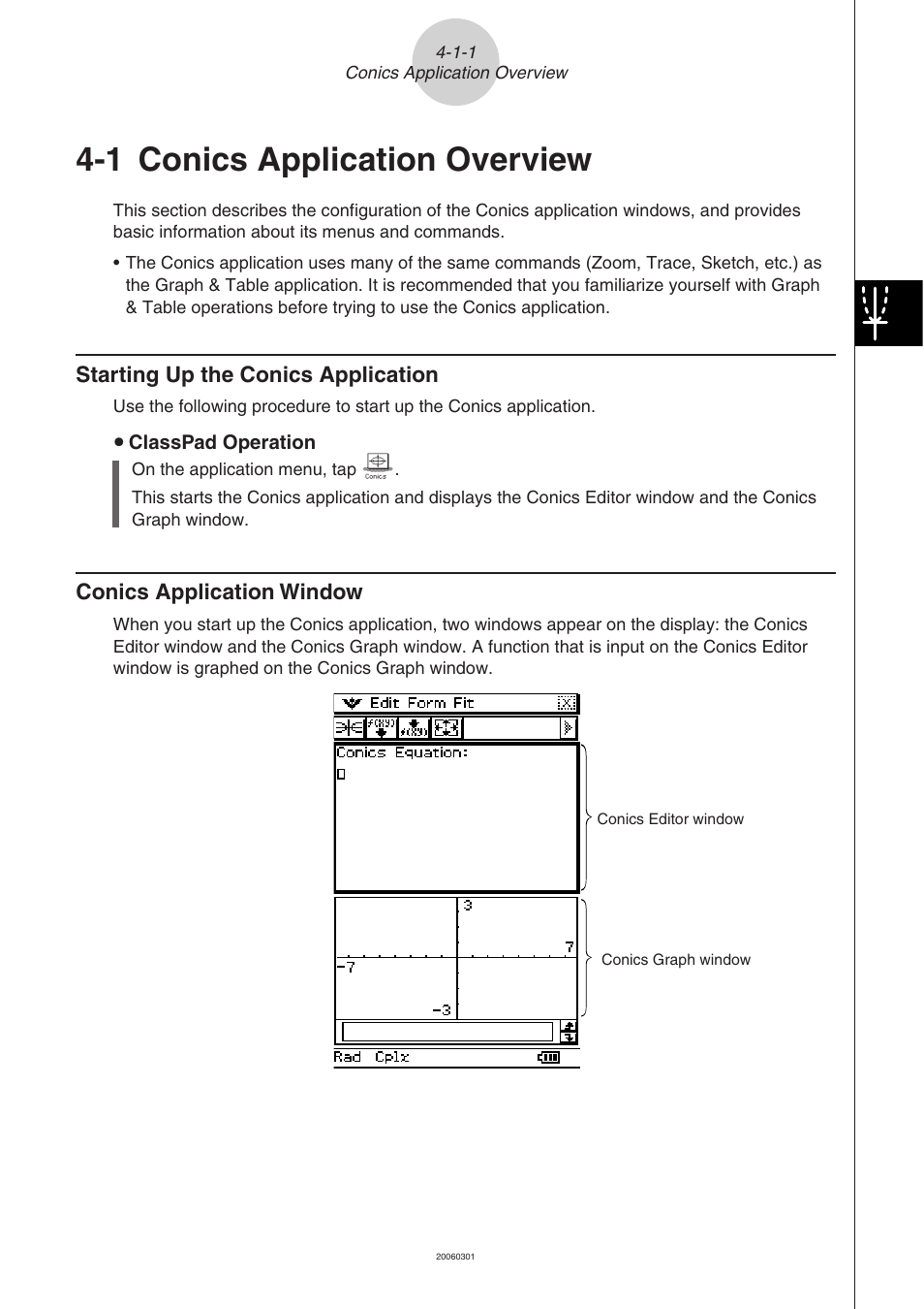 1 conics application overview, Conics application overview -1-1 | Casio CLASSPAD 330 3.04 User Manual | Page 323 / 954