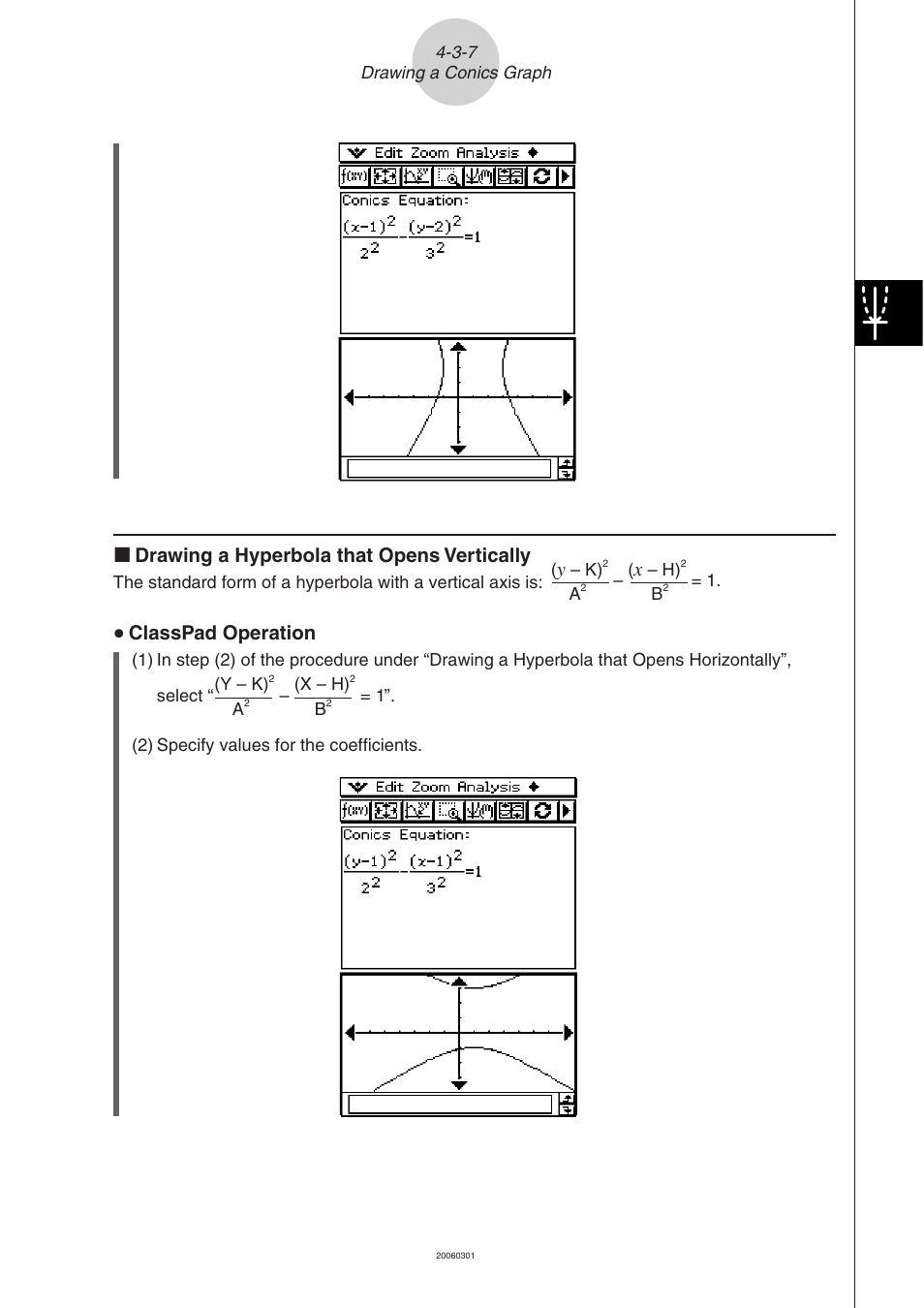 I drawing a hyperbola that opens vertically, S\ classpad operation | Casio CLASSPAD 330 3.04 User Manual | Page 336 / 954