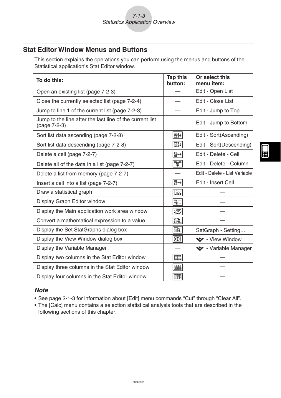 Stat editor window menus and buttons -1-3 | Casio CLASSPAD 330 3.04 User Manual | Page 381 / 954