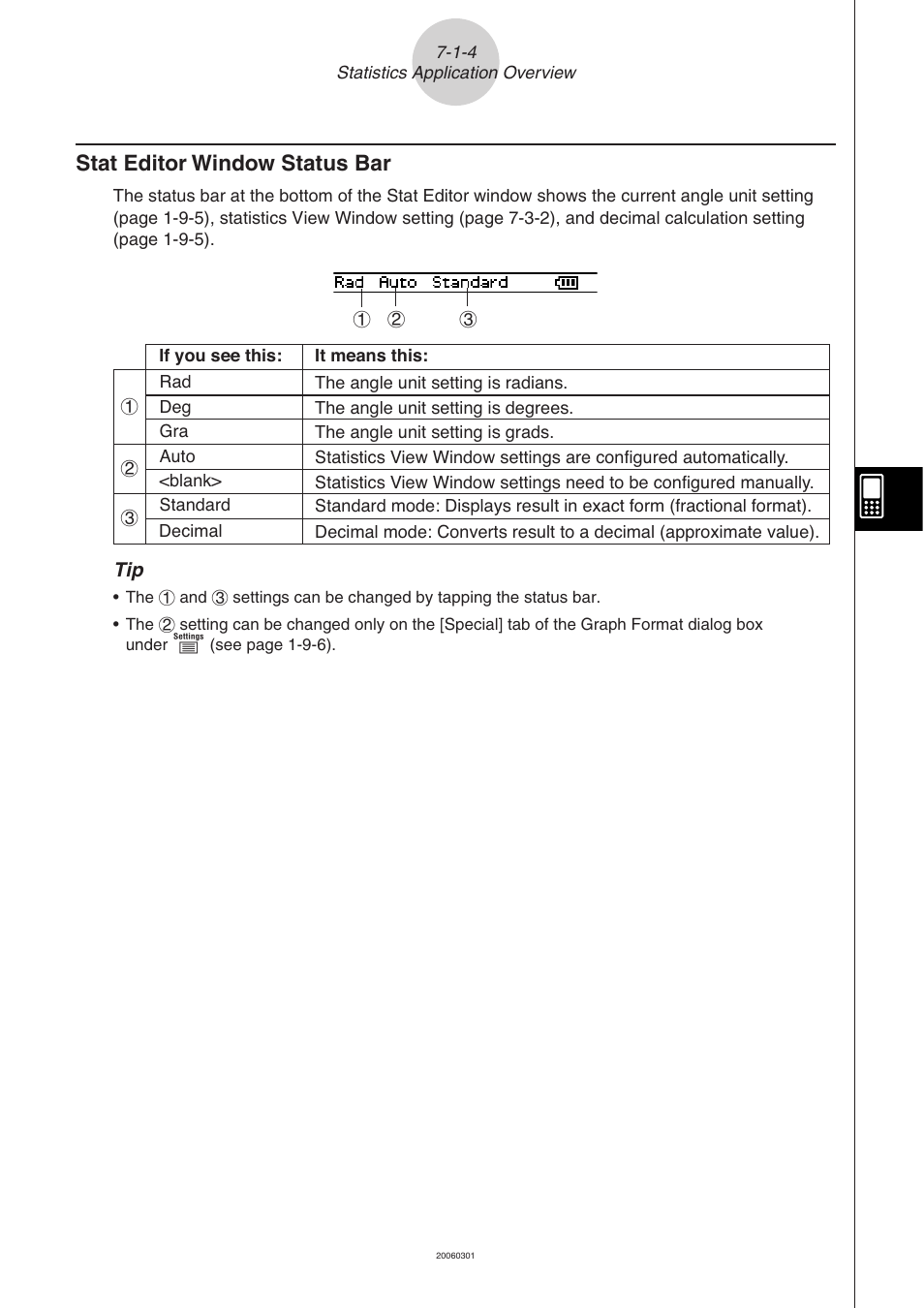 Stat editor window status bar -1-4, Stat editor window status bar | Casio CLASSPAD 330 3.04 User Manual | Page 382 / 954