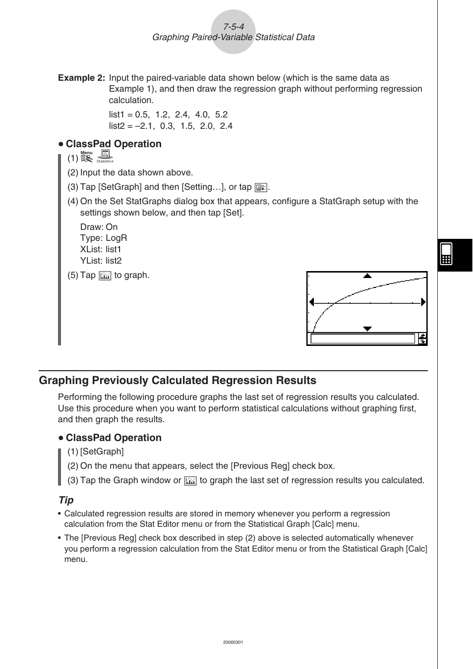Graphing previously calculated regression results | Casio CLASSPAD 330 3.04 User Manual | Page 403 / 954