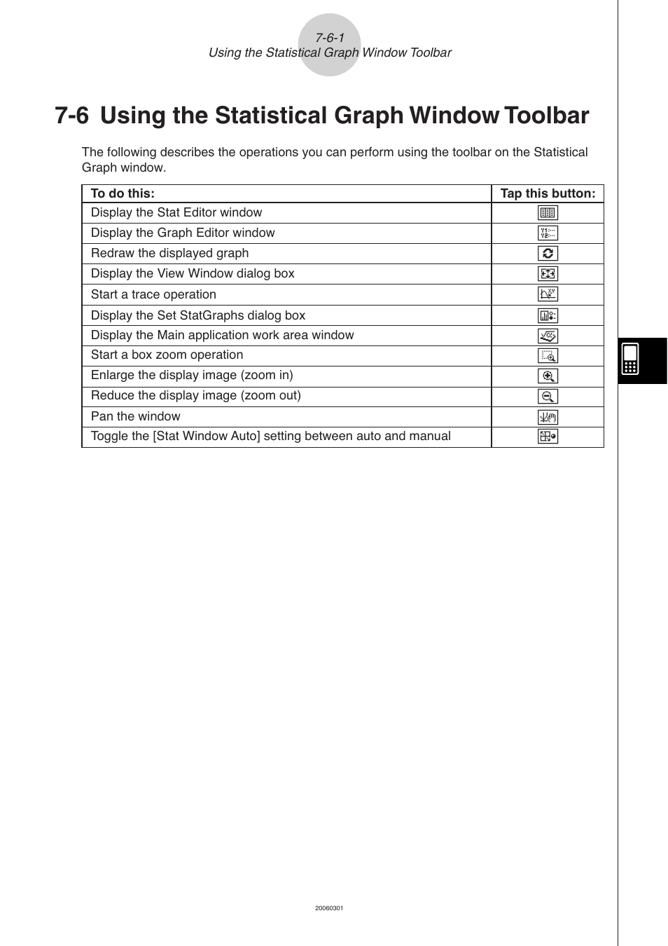 6 using the statistical graph window toolbar, Using the statistical graph window toolbar -6-1 | Casio CLASSPAD 330 3.04 User Manual | Page 415 / 954