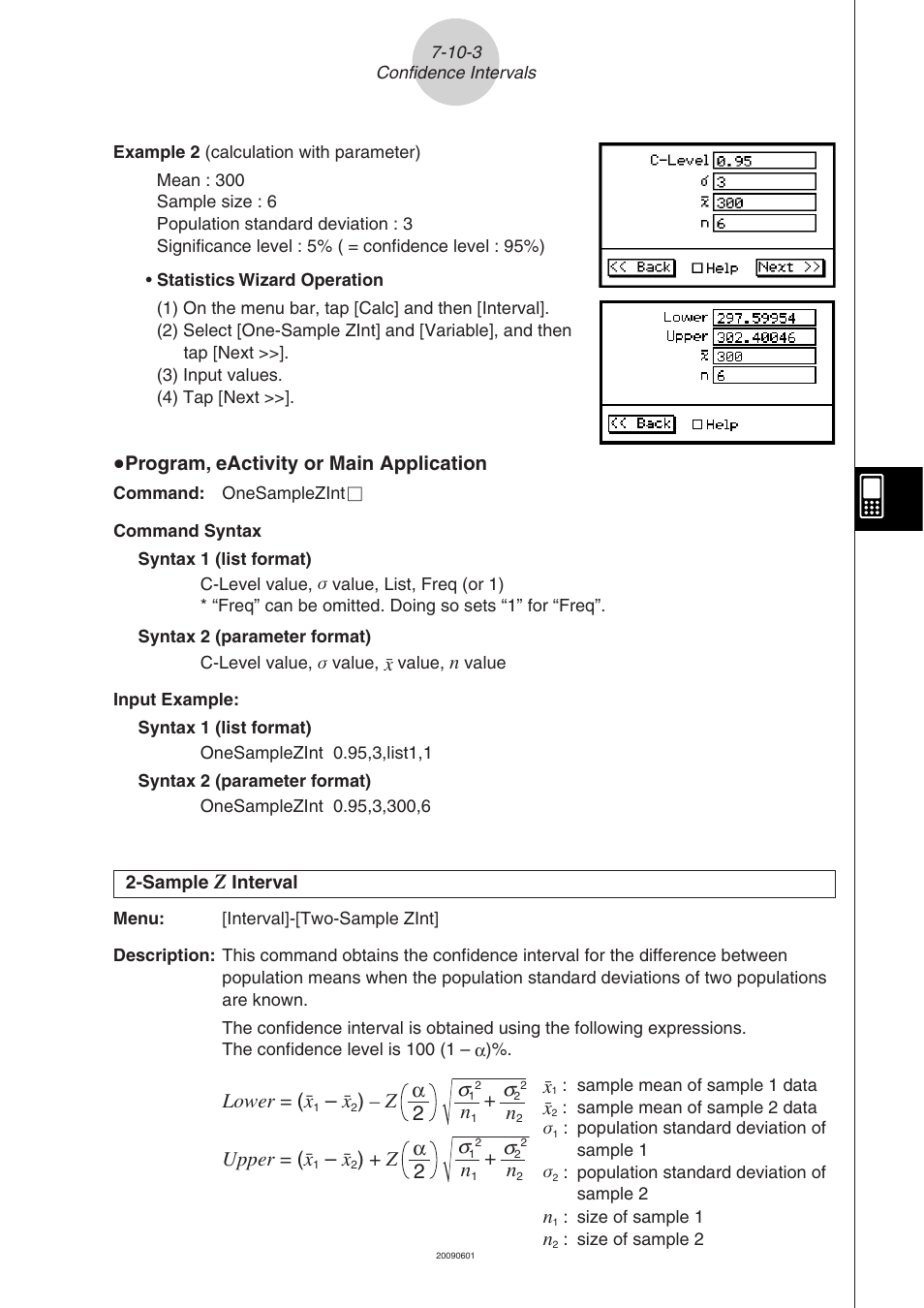 Lower = ( o, Z  2 n, Upper = ( o | Casio CLASSPAD 330 3.04 User Manual | Page 445 / 954