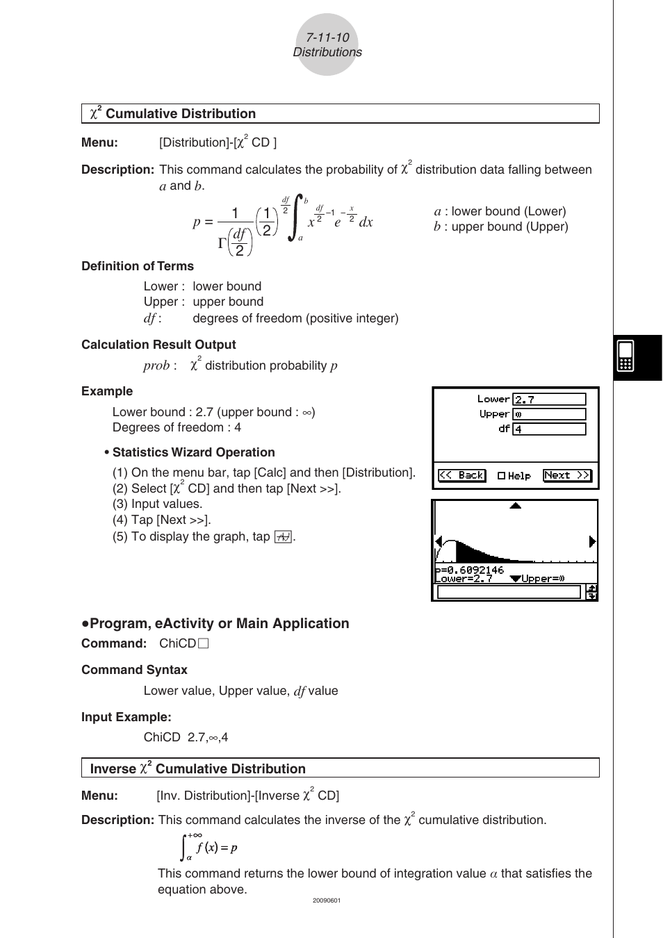 P=  1 2 df, X e dx 2 1 | Casio CLASSPAD 330 3.04 User Manual | Page 462 / 954