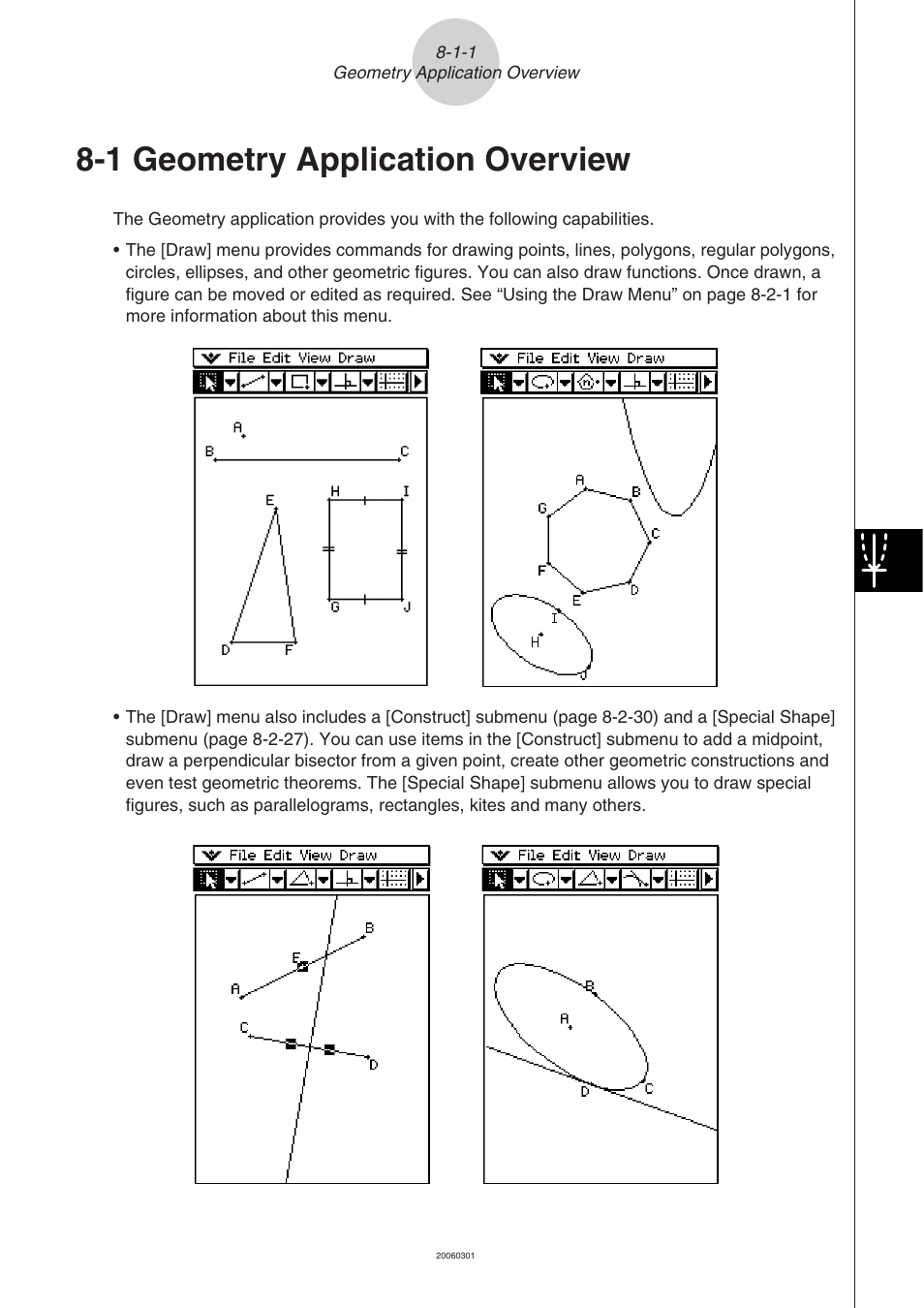 1 geometry application overview, 1 geometry application overview -1-1 | Casio CLASSPAD 330 3.04 User Manual | Page 481 / 954