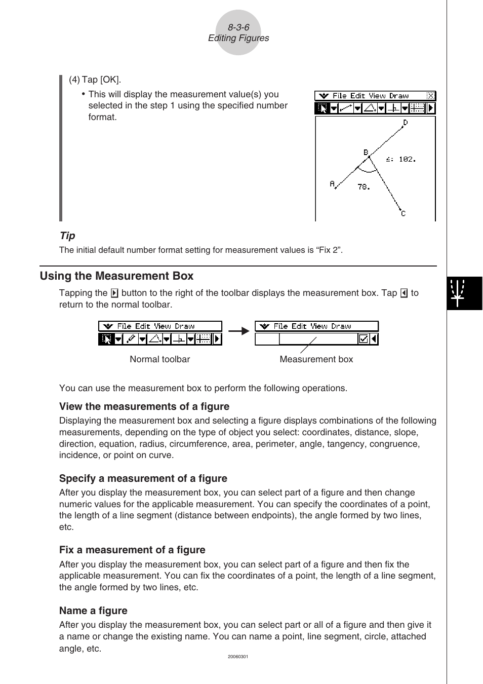 Using the measurement box -3-6, Using the measurement box | Casio CLASSPAD 330 3.04 User Manual | Page 536 / 954