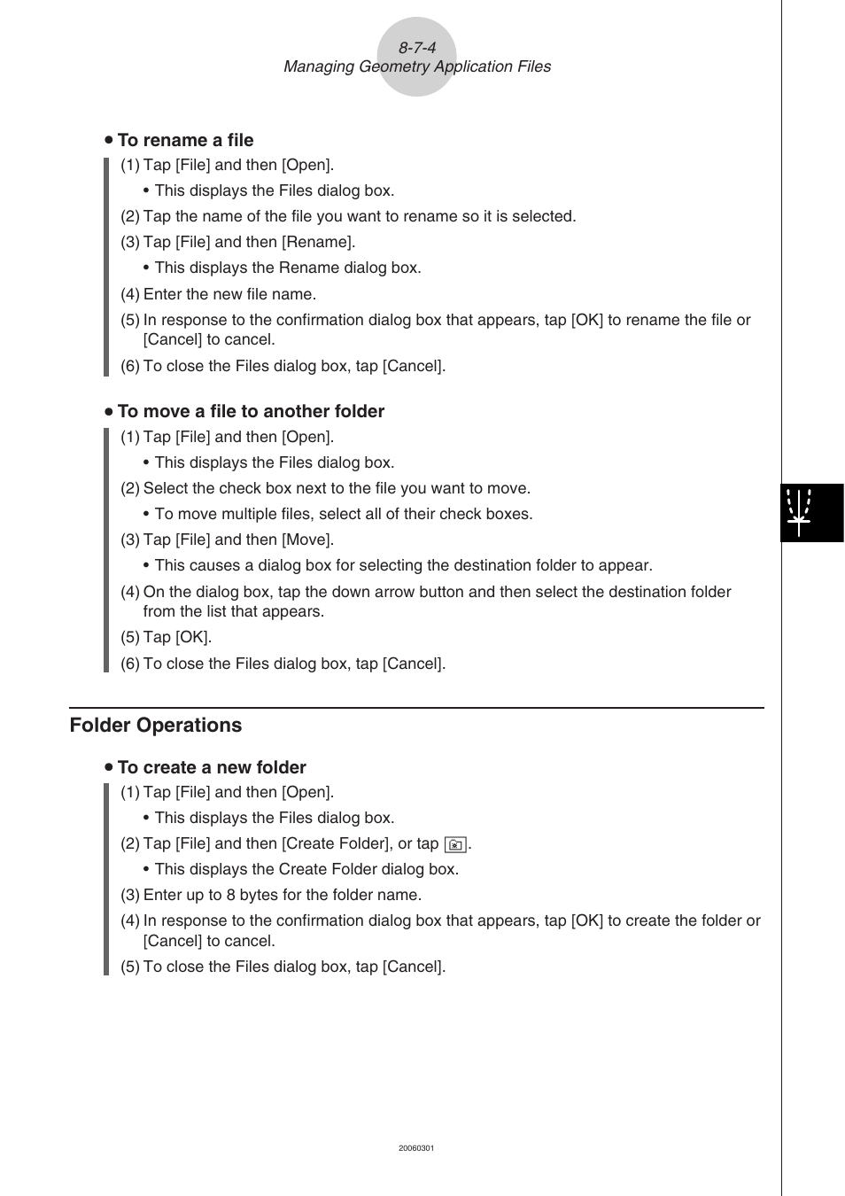 Folder operations -7-4, Folder operations | Casio CLASSPAD 330 3.04 User Manual | Page 565 / 954