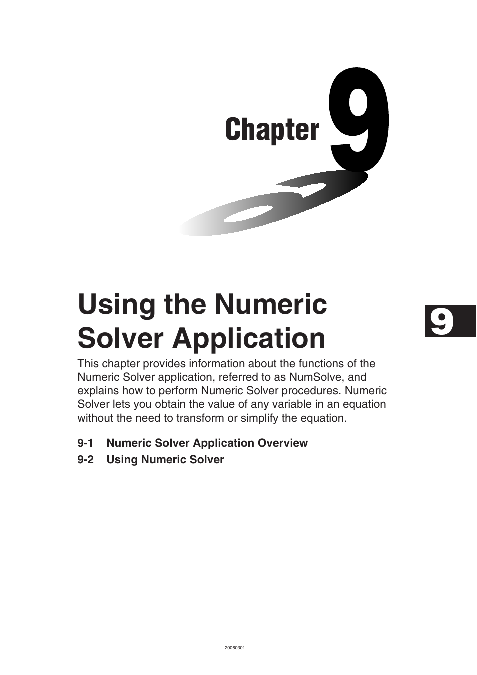 Chapter 9 using the numeric solver application, Chapter, Using the numeric solver application | Casio CLASSPAD 330 3.04 User Manual | Page 567 / 954