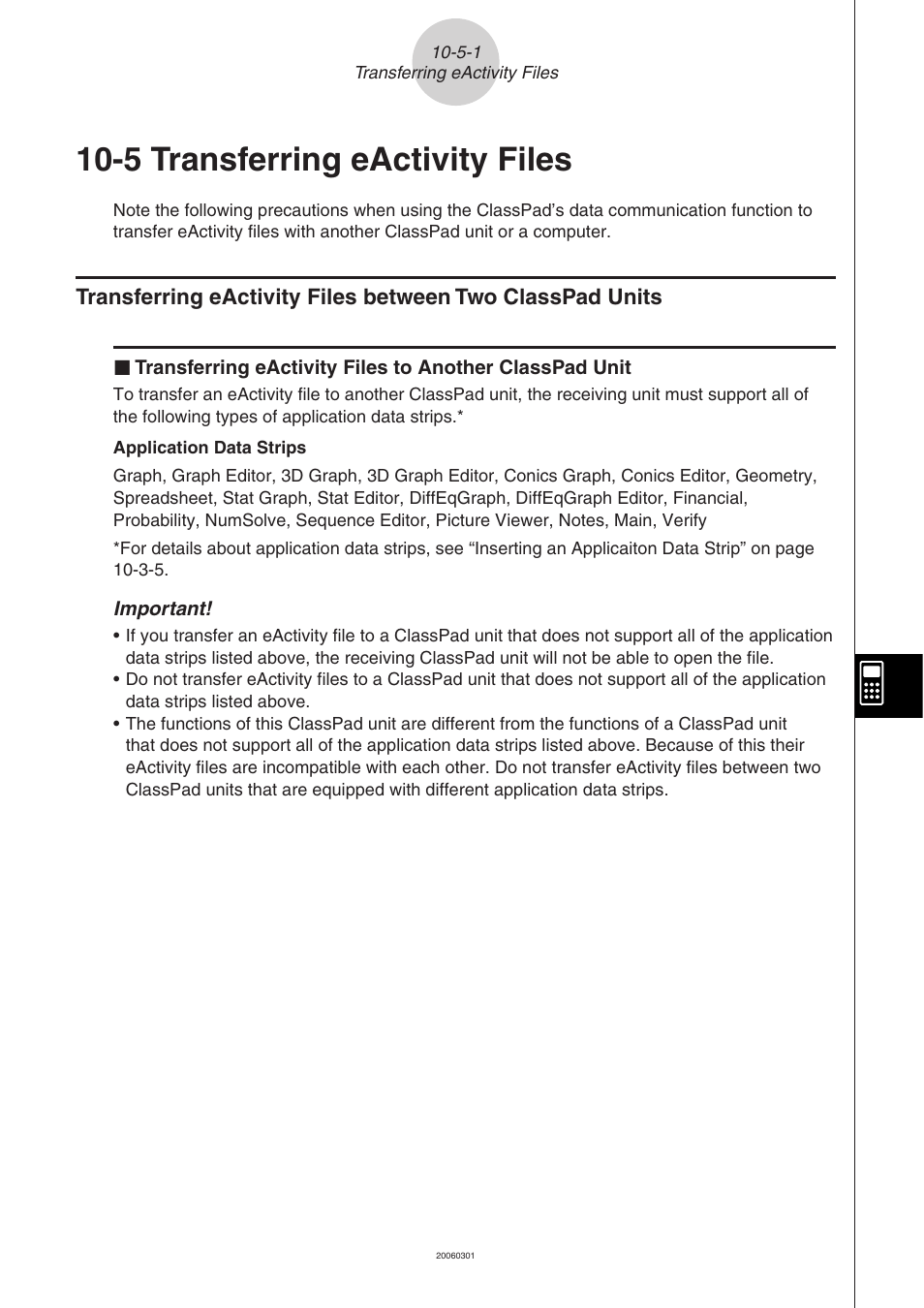 5 transferring eactivity files, Transferring eactivity files -5-1 | Casio CLASSPAD 330 3.04 User Manual | Page 604 / 954