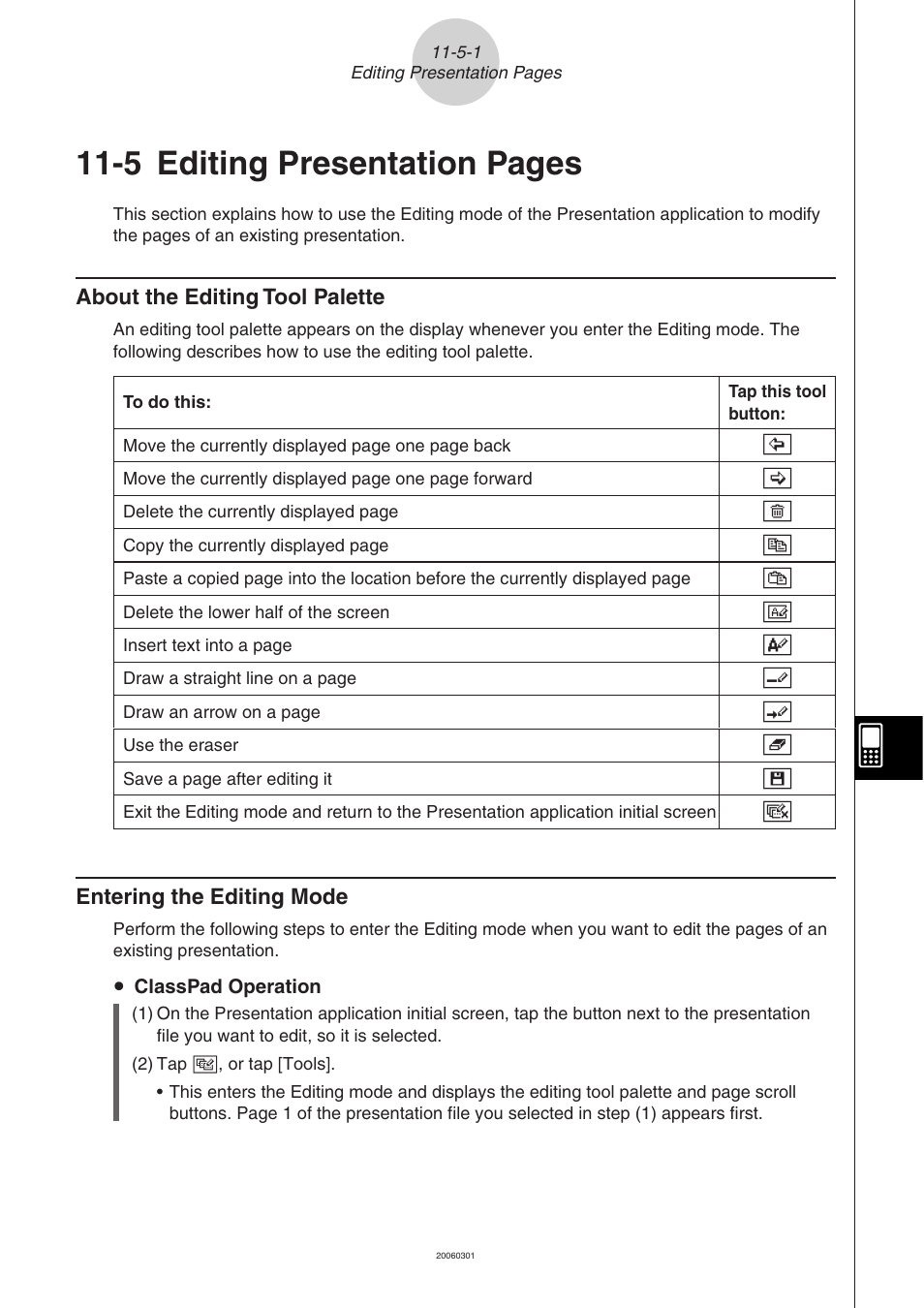 Editing, 5 editing, 5 editing presentation pages | Casio CLASSPAD 330 3.04 User Manual | Page 619 / 954