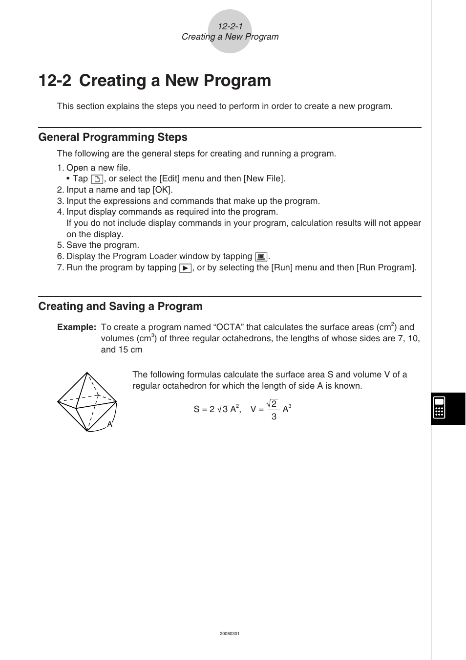 2 creating a new program, 2 creating a new program -2-1, General programming steps | Creating and saving a program | Casio CLASSPAD 330 3.04 User Manual | Page 637 / 954