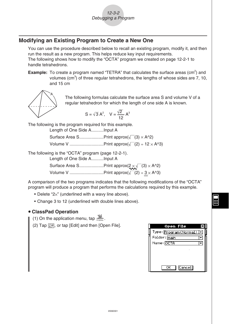Modifying an existing program to create a new one | Casio CLASSPAD 330 3.04 User Manual | Page 647 / 954