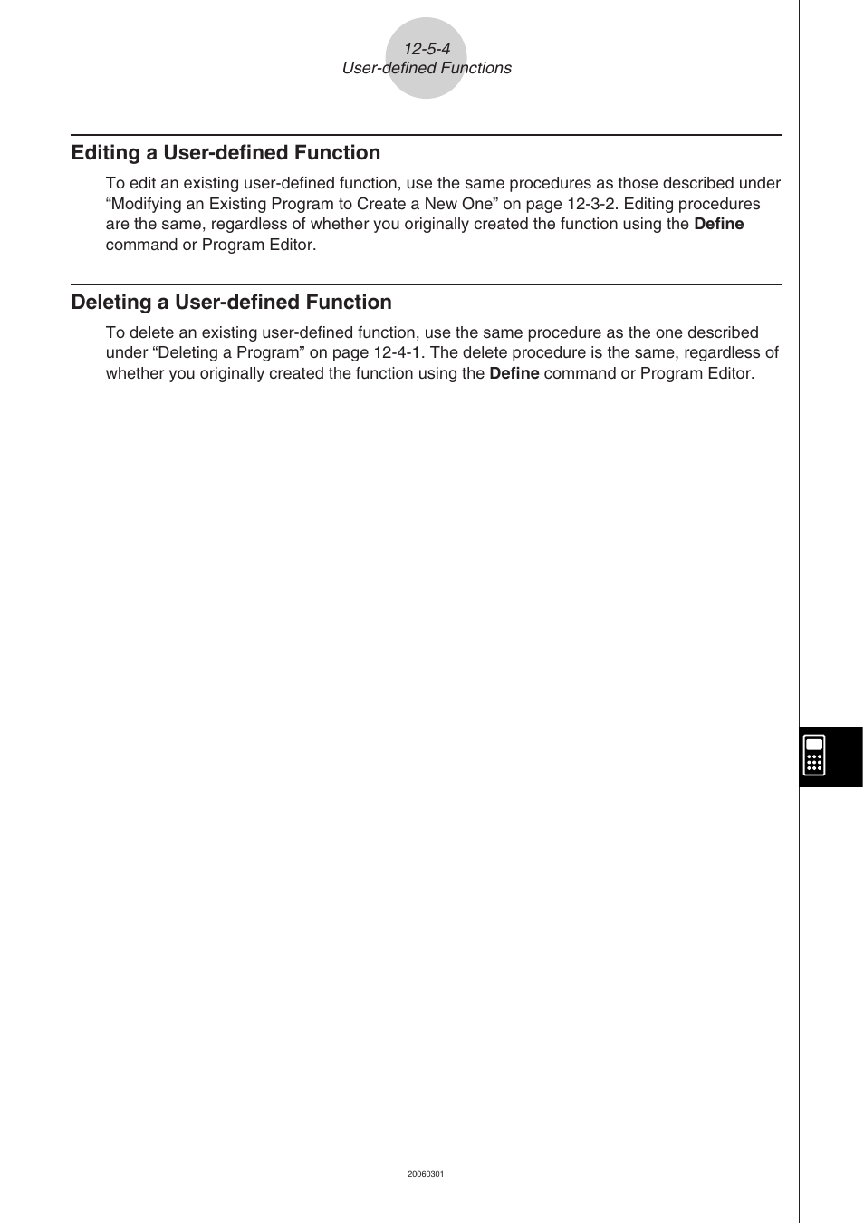 Editing a user-defined function, Deleting a user-defined function | Casio CLASSPAD 330 3.04 User Manual | Page 656 / 954