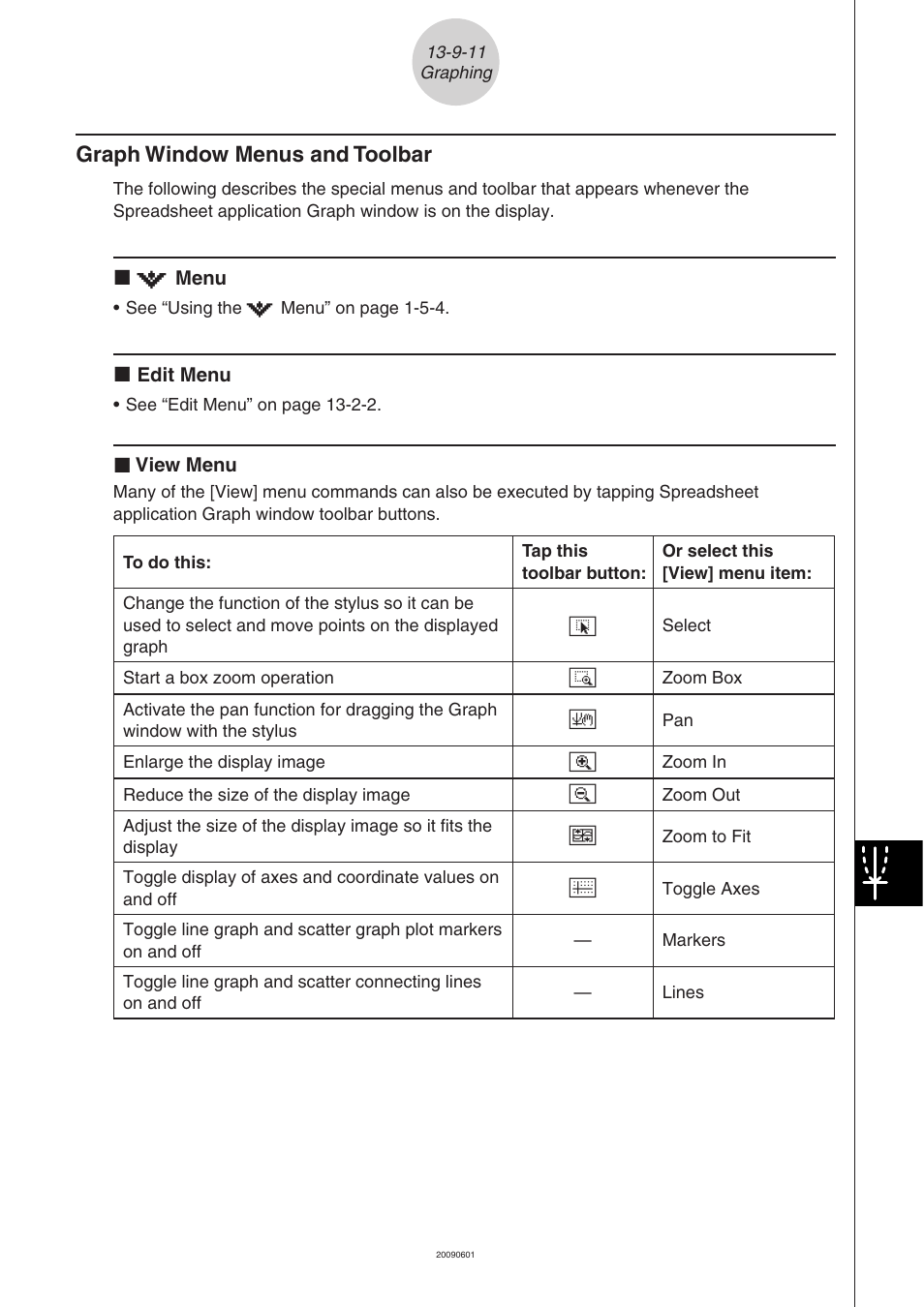 Graph window menus and toolbar -9-11, Graph window menus and toolbar | Casio CLASSPAD 330 3.04 User Manual | Page 788 / 954