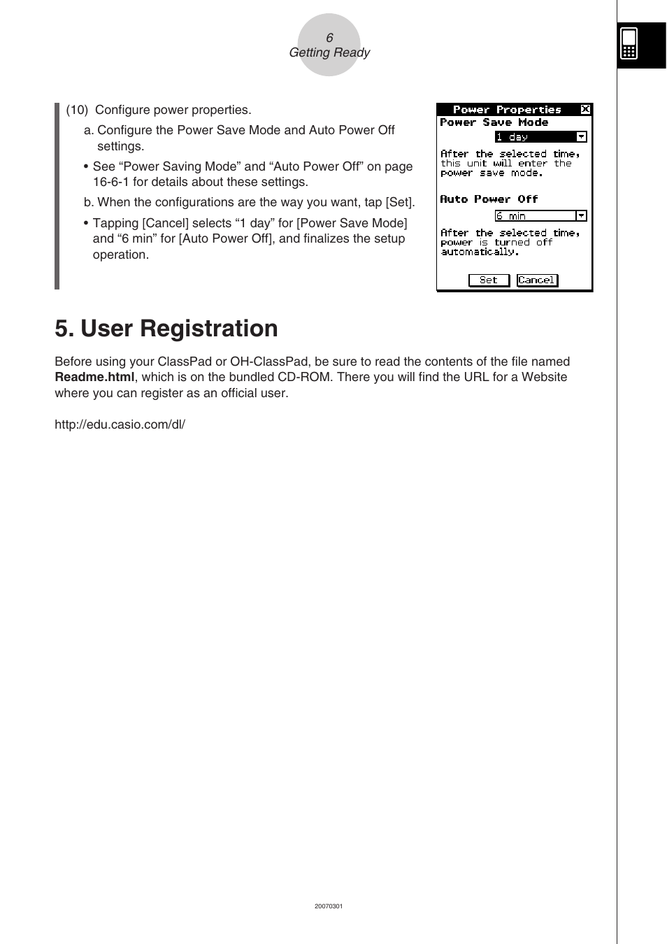 User registration | Casio CLASSPAD 330 3.04 User Manual | Page 8 / 954