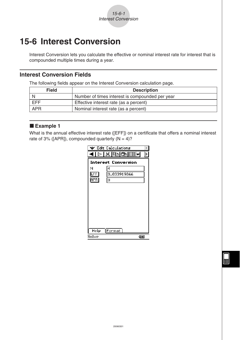 6 interest conversion, Interest conversion -6-1, Interest conversion fields -6-1 | Casio CLASSPAD 330 3.04 User Manual | Page 854 / 954