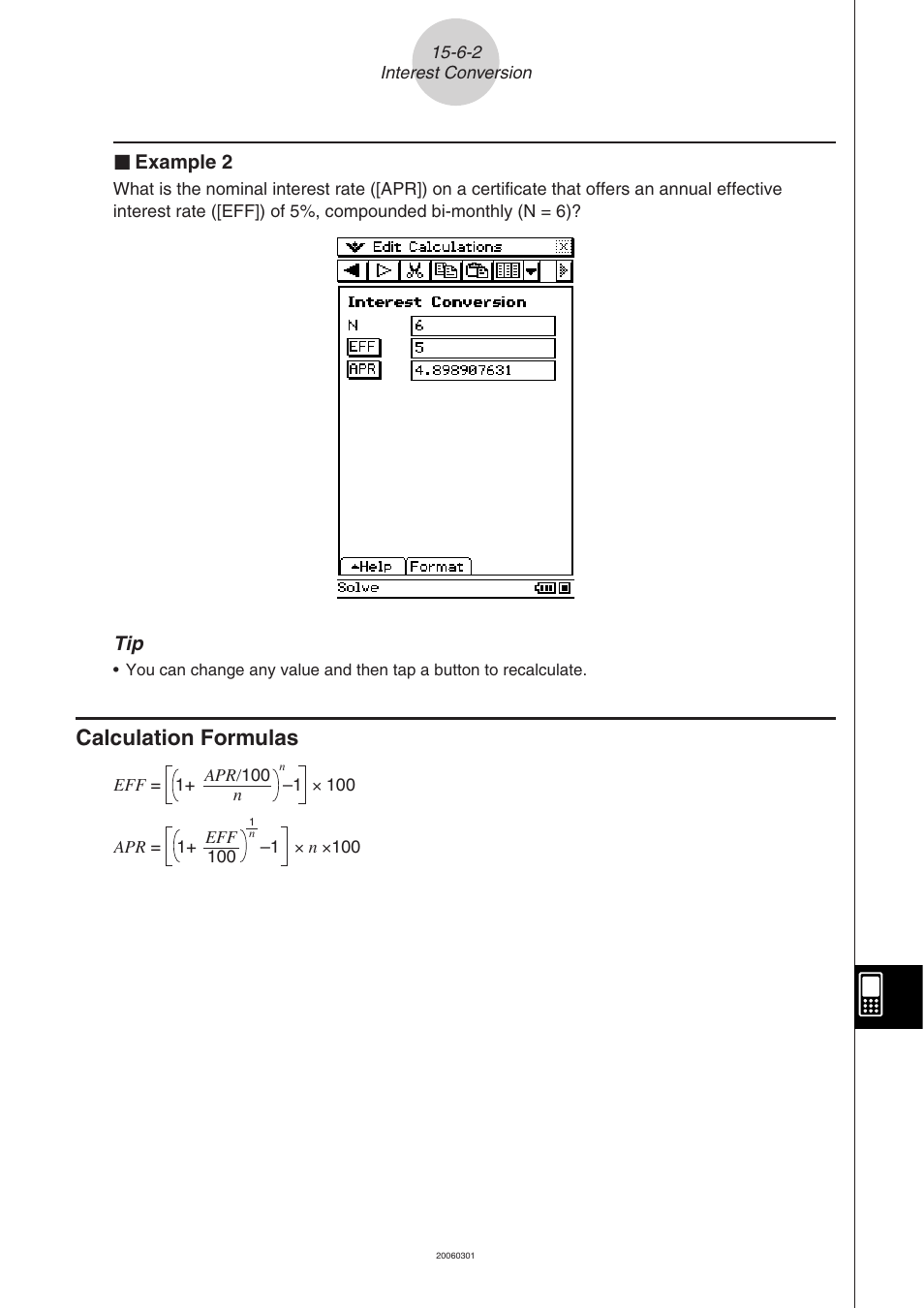 Calculation formulas -6-2, Calculation formulas | Casio CLASSPAD 330 3.04 User Manual | Page 855 / 954