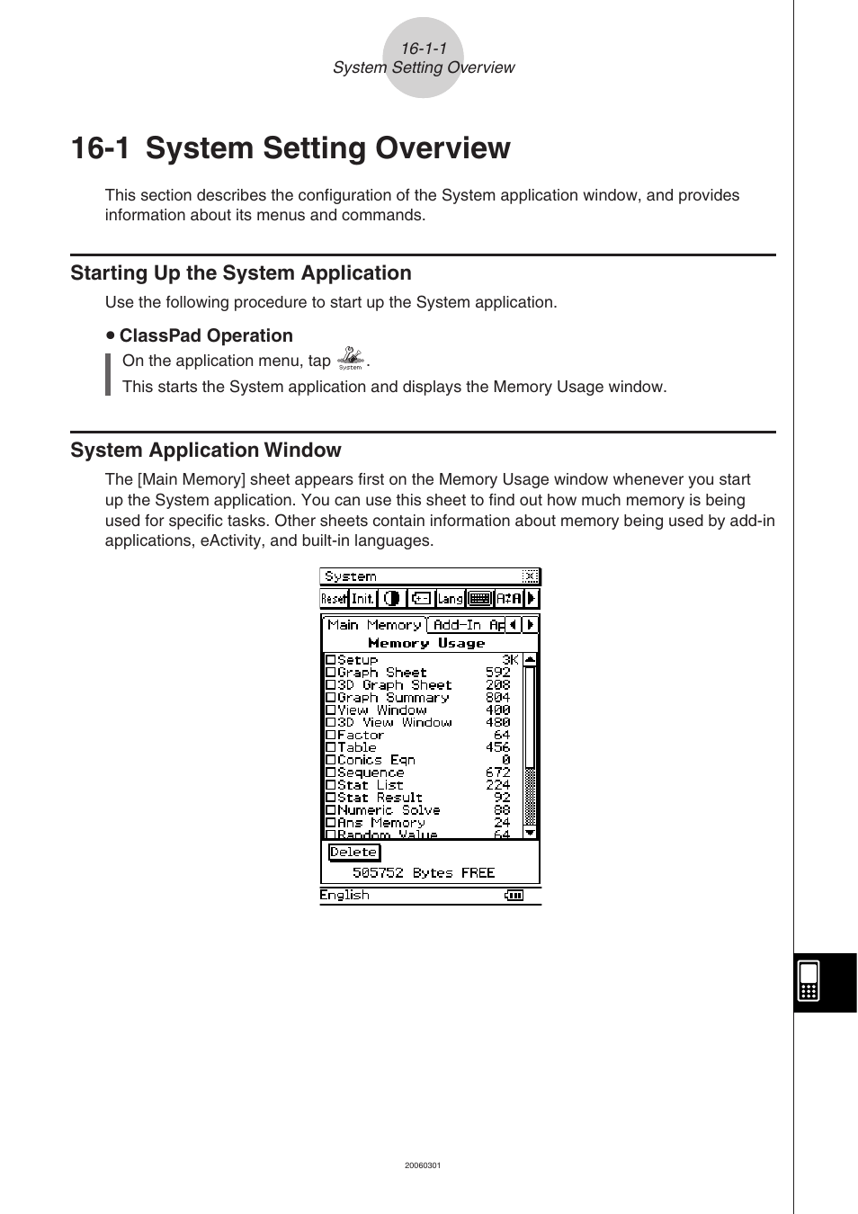 1 system setting overview, System setting overview -1-1 | Casio CLASSPAD 330 3.04 User Manual | Page 878 / 954