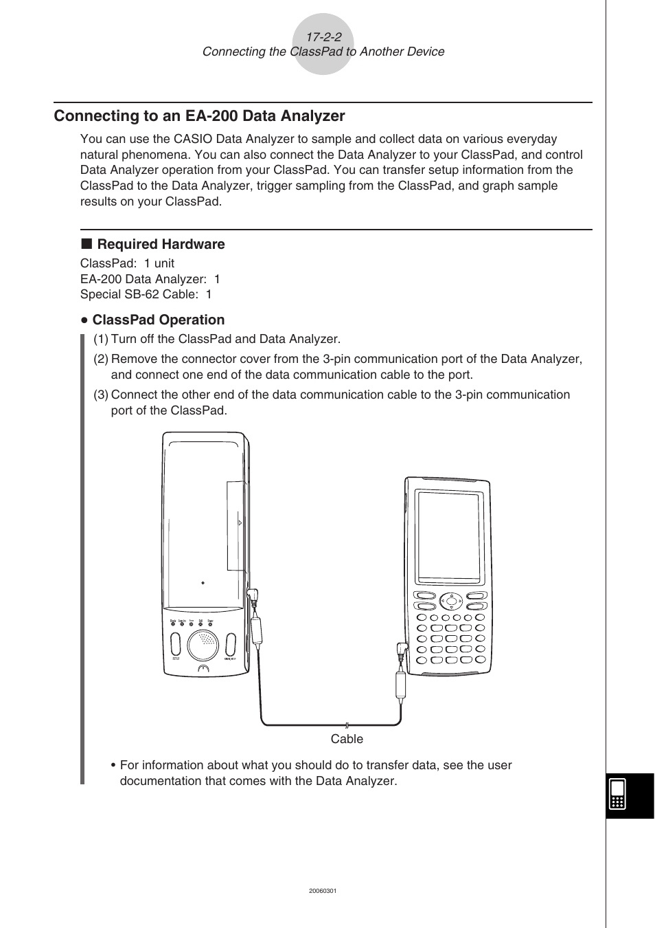 Connecting to an ea-200 data analyzer -2-2, Connecting to an ea-200 data analyzer | Casio CLASSPAD 330 3.04 User Manual | Page 904 / 954