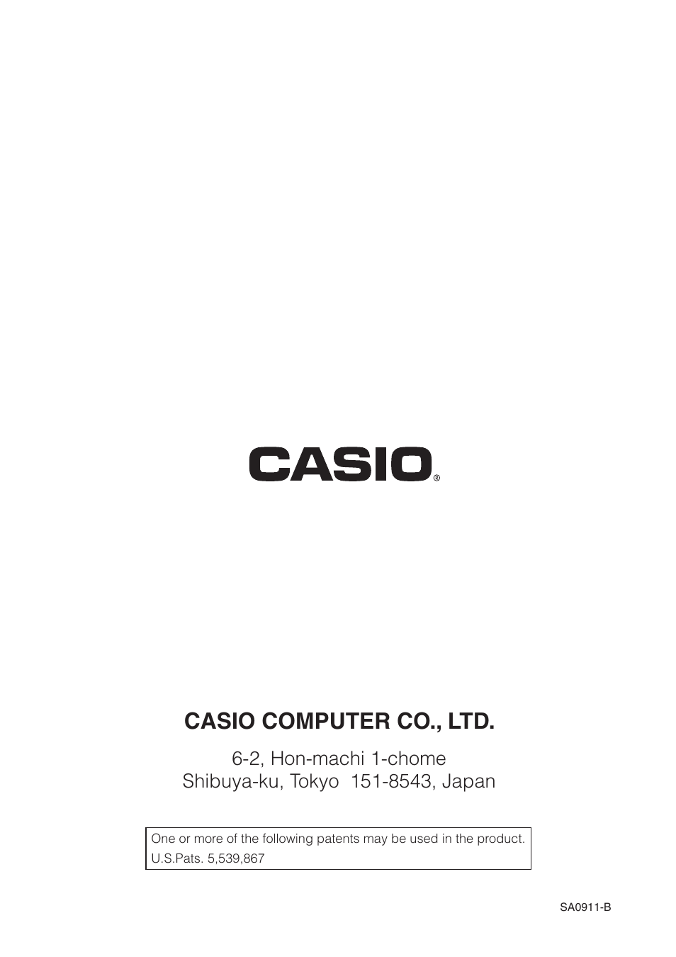 Casio computer co., ltd | Casio CLASSPAD 330 3.04 User Manual | Page 954 / 954
