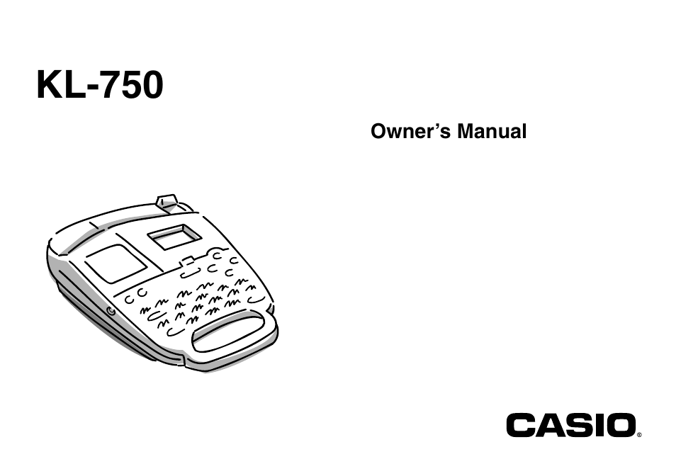 Casio KL-750 User Manual | 19 pages