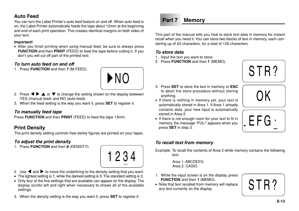 No 1234 str? ok str? efg | Casio KL-750 User Manual | Page 14 / 19