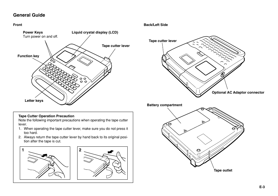 General guide | Casio KL-750 User Manual | Page 4 / 19