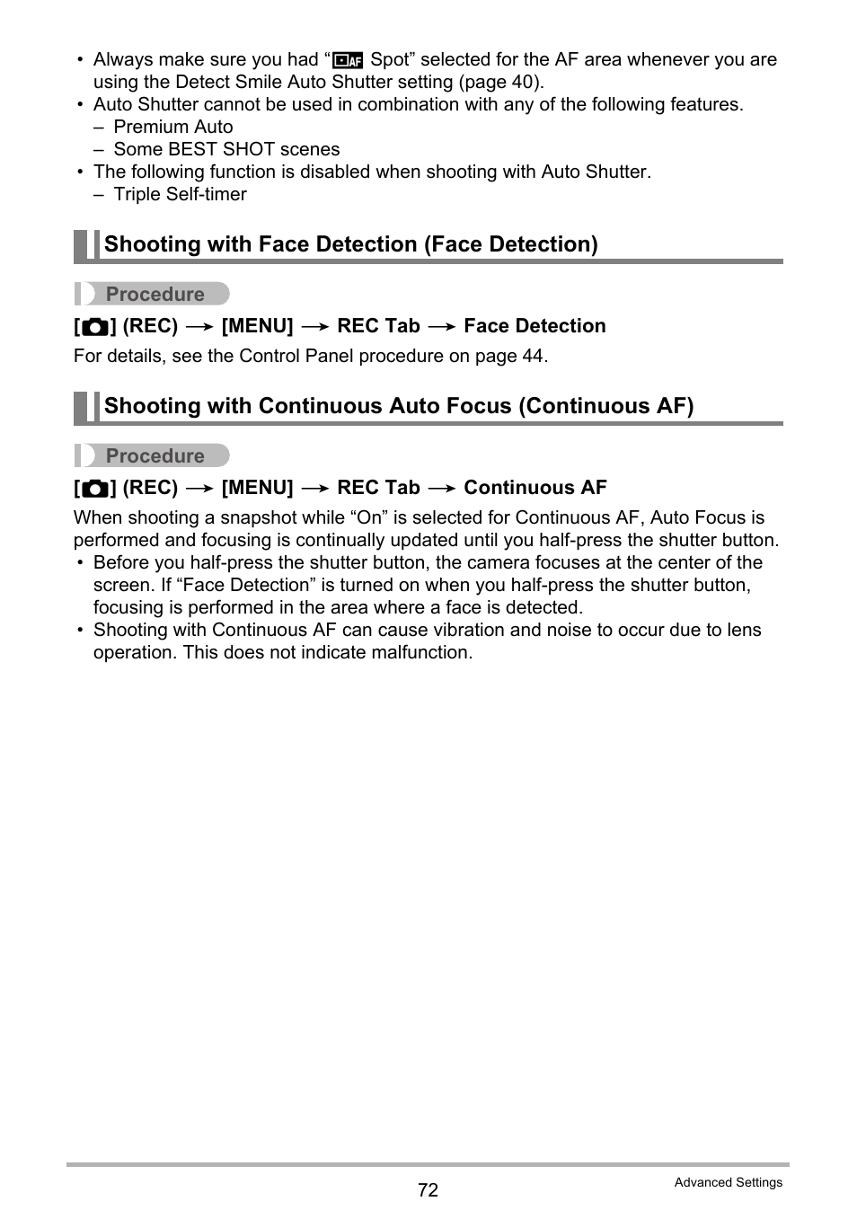 Shooting with face detection (face detection), Ge 72) | Casio EX-H15 User Manual | Page 72 / 194