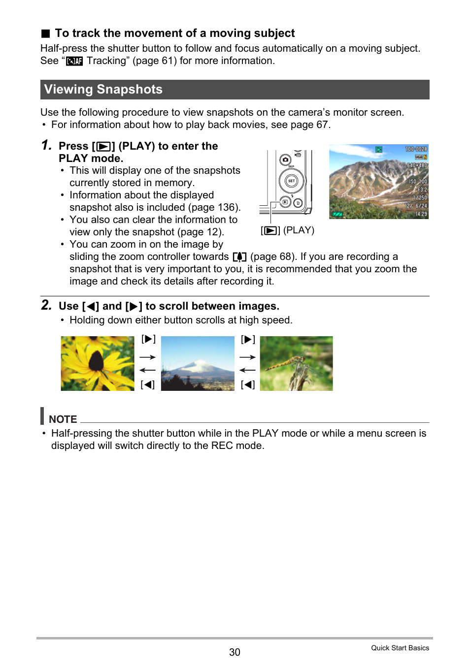 Viewing snapshots | Casio EXILIM EX-ZS10 User Manual | Page 30 / 142