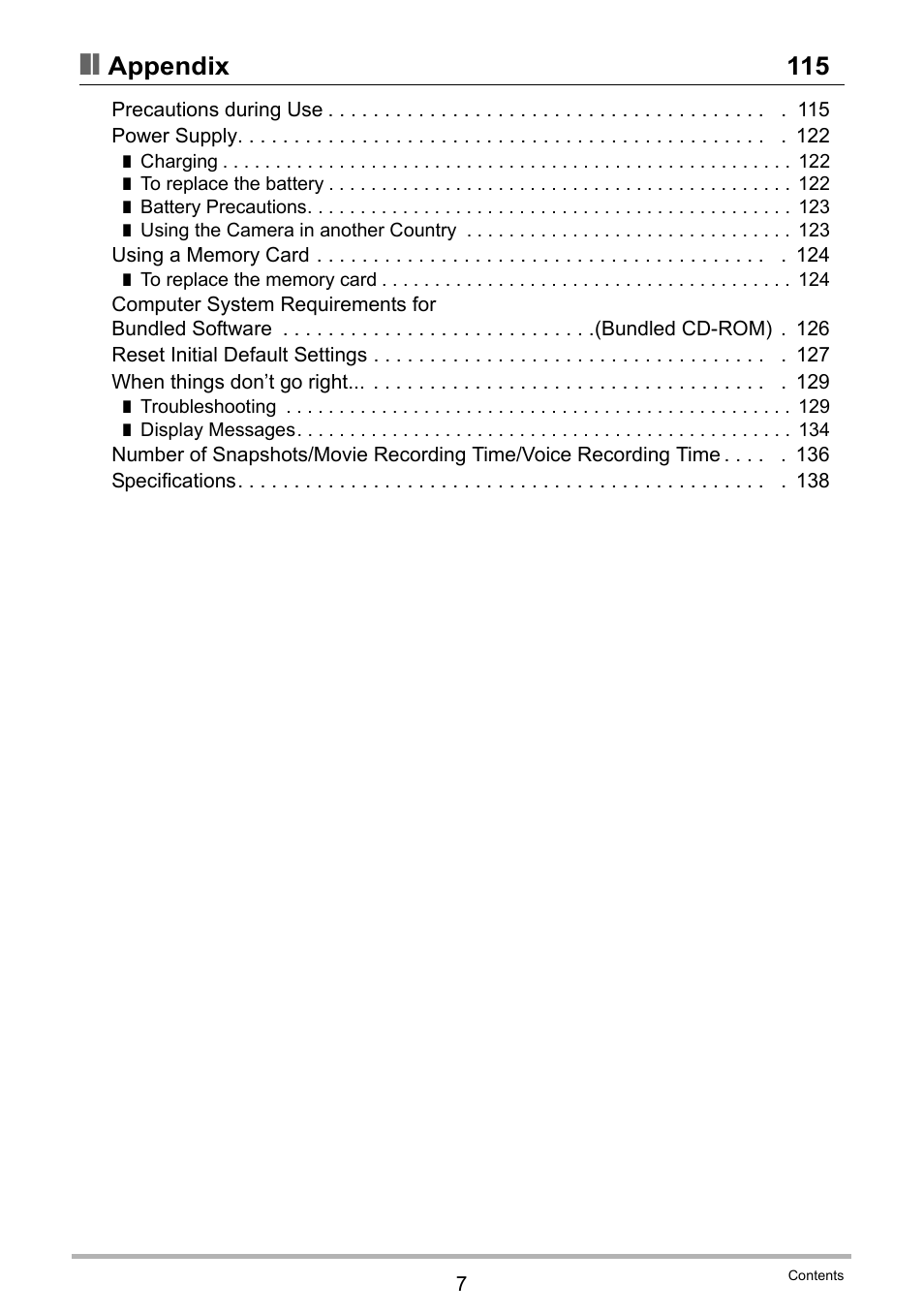 Appendix 115 | Casio EXILIM EX-ZS10 User Manual | Page 7 / 142