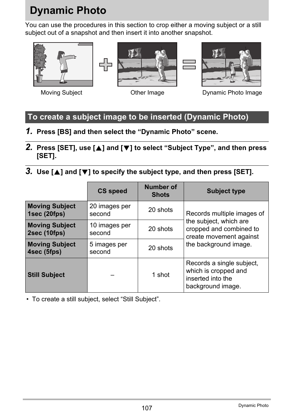 Dynamic photo, For more informa | Casio EXILIM EX-Z450 User Manual | Page 107 / 191