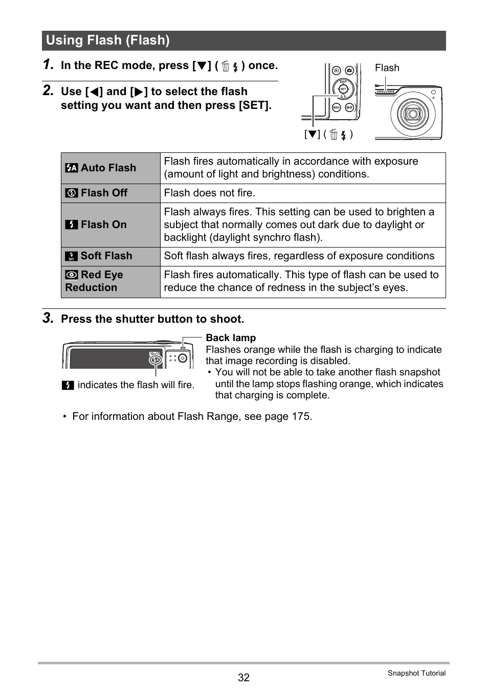 Using flash (flash) | Casio EXILIM EX-Z450 User Manual | Page 32 / 191