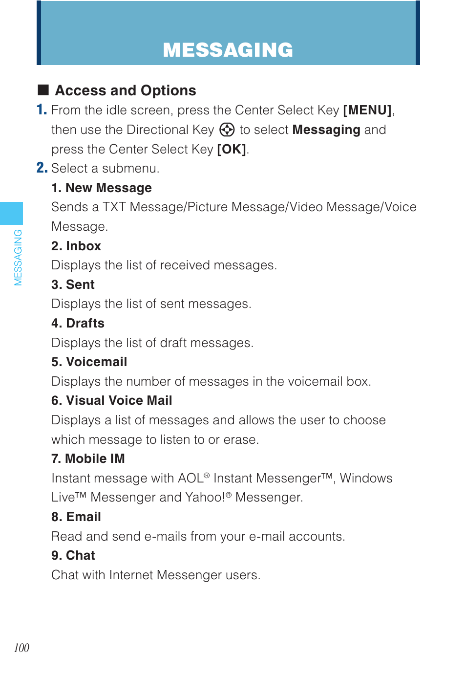Messaging | Casio EXILIM C721 User Manual | Page 101 / 220