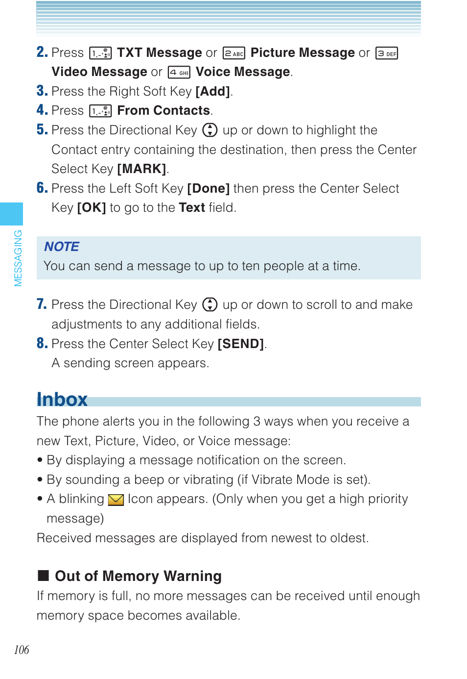 Inbox | Casio EXILIM C721 User Manual | Page 107 / 220