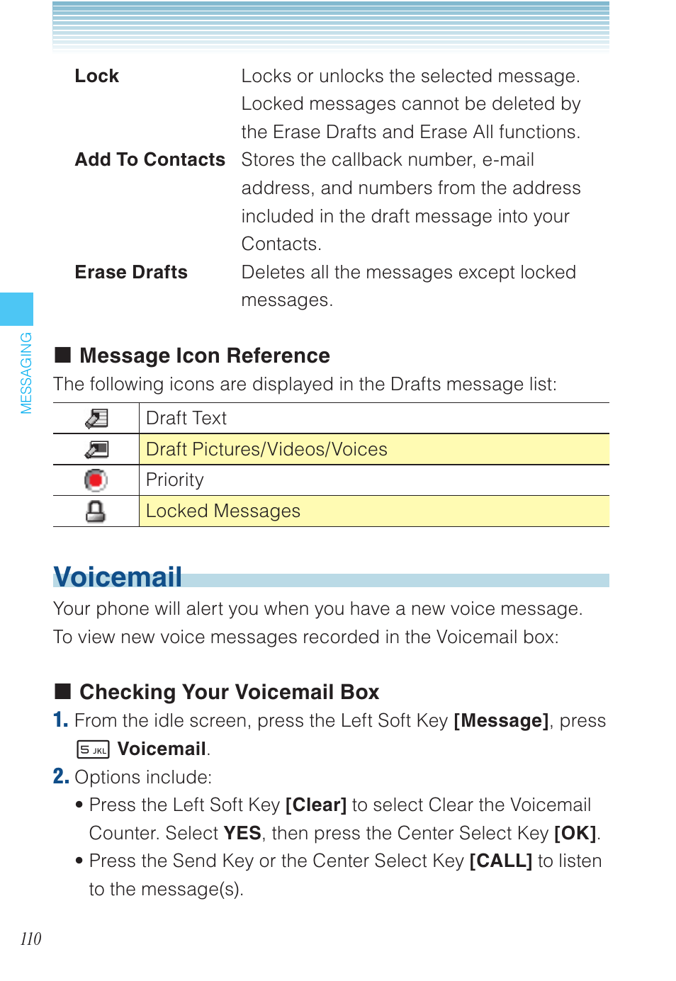 Voicemail | Casio EXILIM C721 User Manual | Page 111 / 220