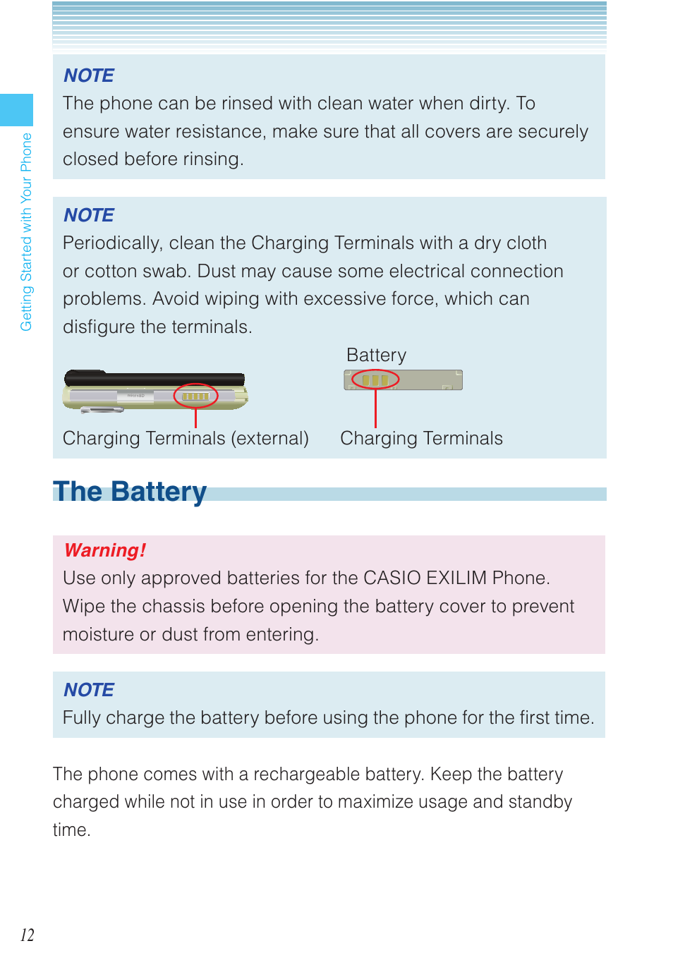 The battery | Casio EXILIM C721 User Manual | Page 13 / 220