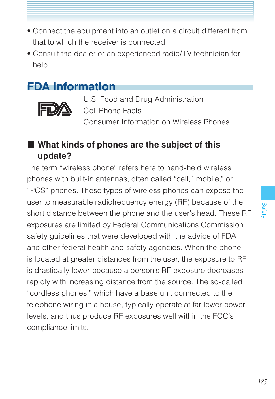 Fda information | Casio EXILIM C721 User Manual | Page 186 / 220