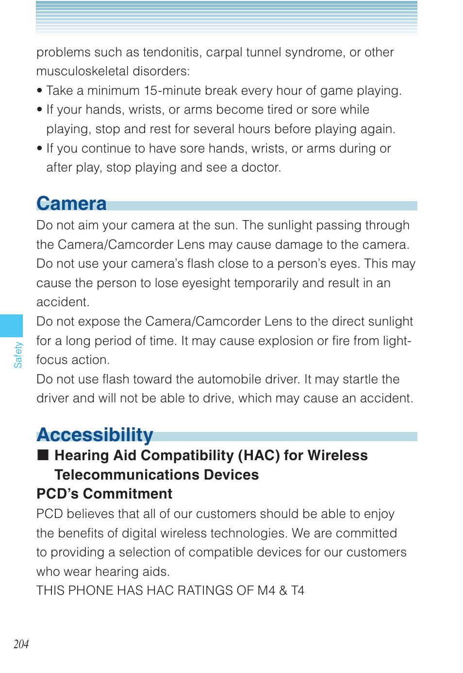 Camera, Accessibility | Casio EXILIM C721 User Manual | Page 205 / 220