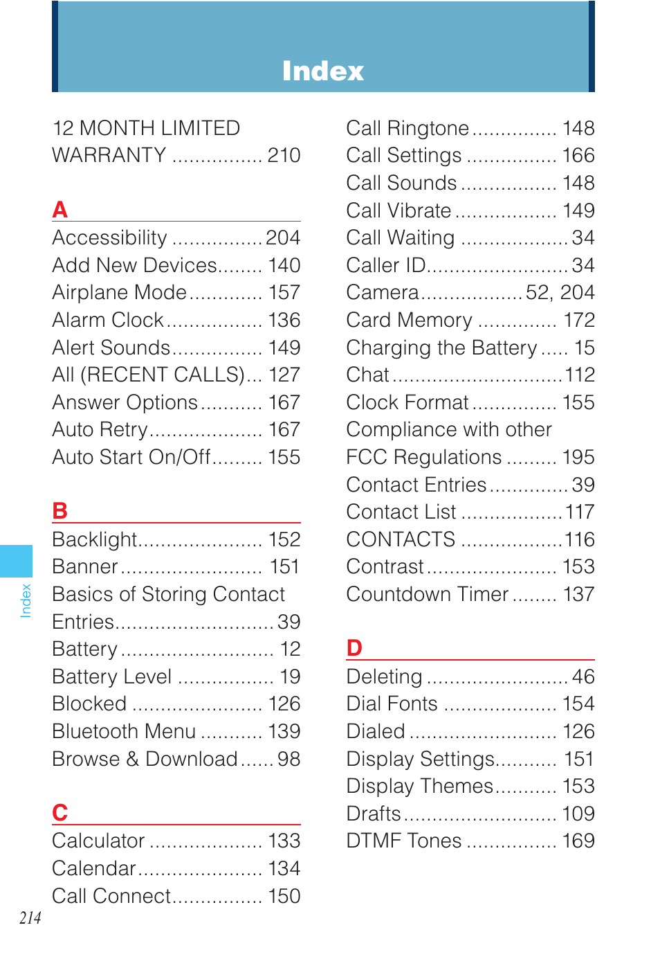 Index | Casio EXILIM C721 User Manual | Page 215 / 220