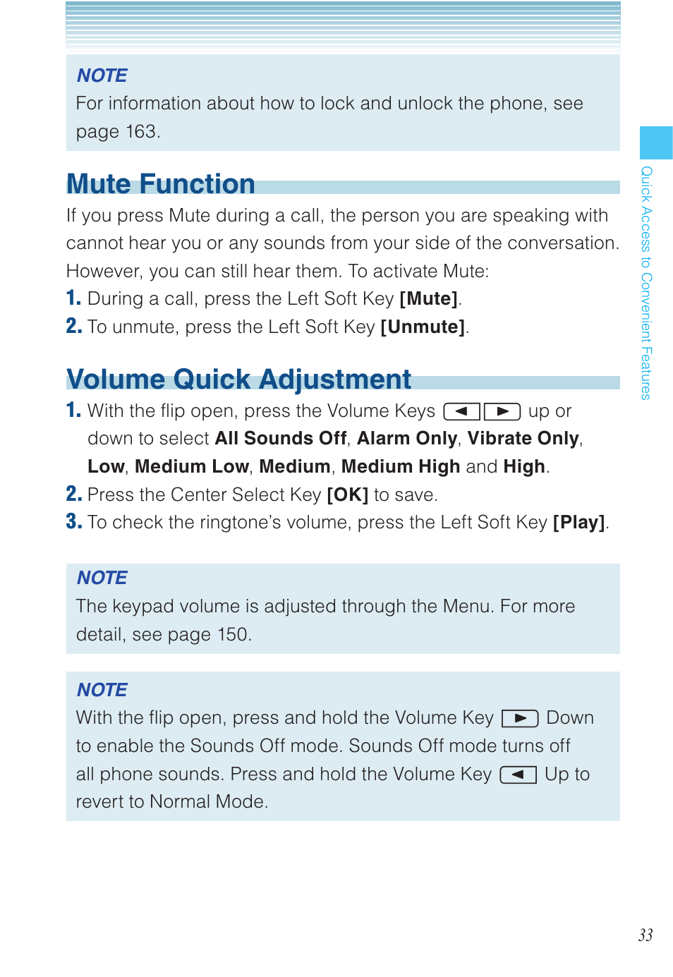 Mute function, Volume quick adjustment | Casio EXILIM C721 User Manual | Page 34 / 220