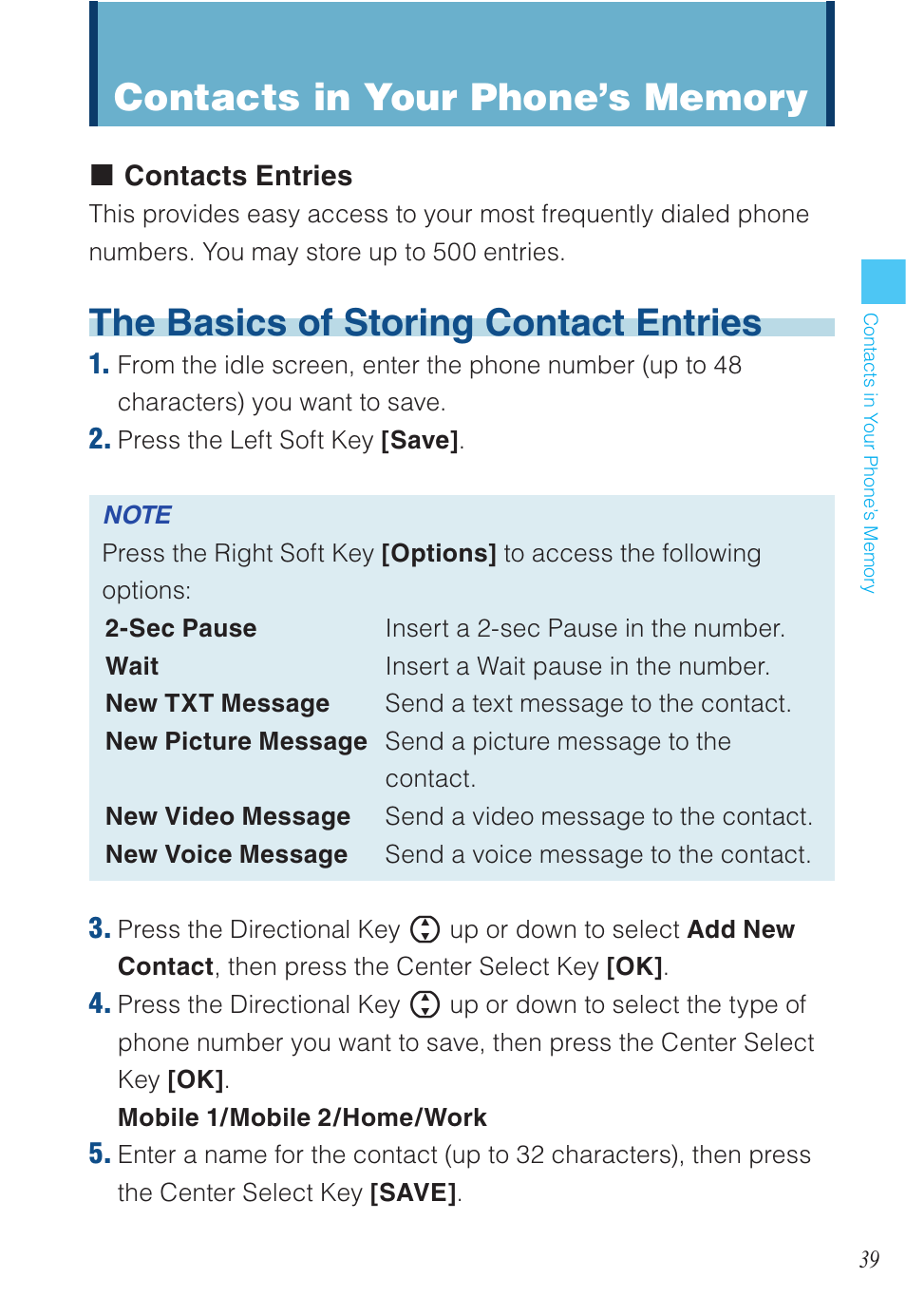 The basics of storing contact entries | Casio EXILIM C721 User Manual | Page 40 / 220