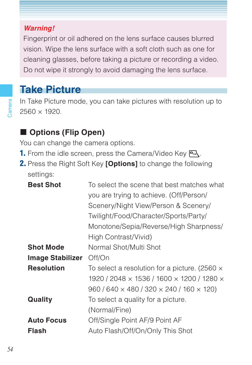 Take picture | Casio EXILIM C721 User Manual | Page 55 / 220