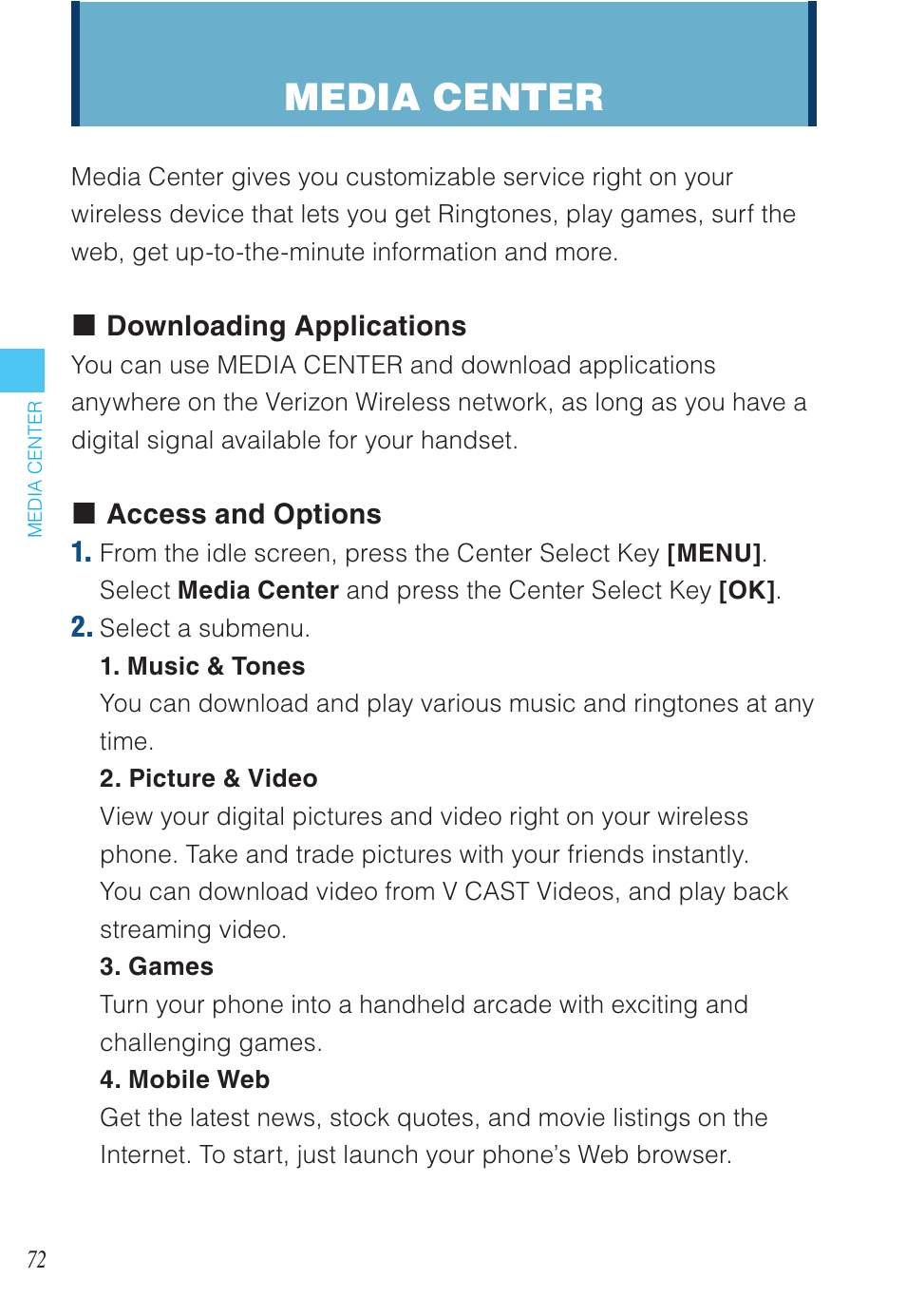 Media center | Casio EXILIM C721 User Manual | Page 73 / 220