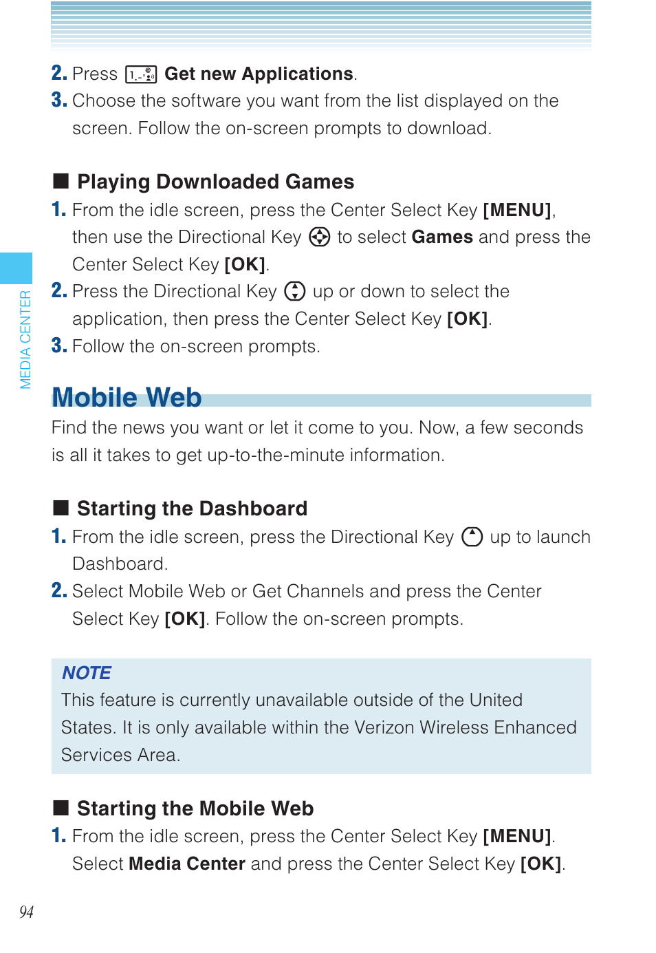 Mobile web | Casio EXILIM C721 User Manual | Page 95 / 220
