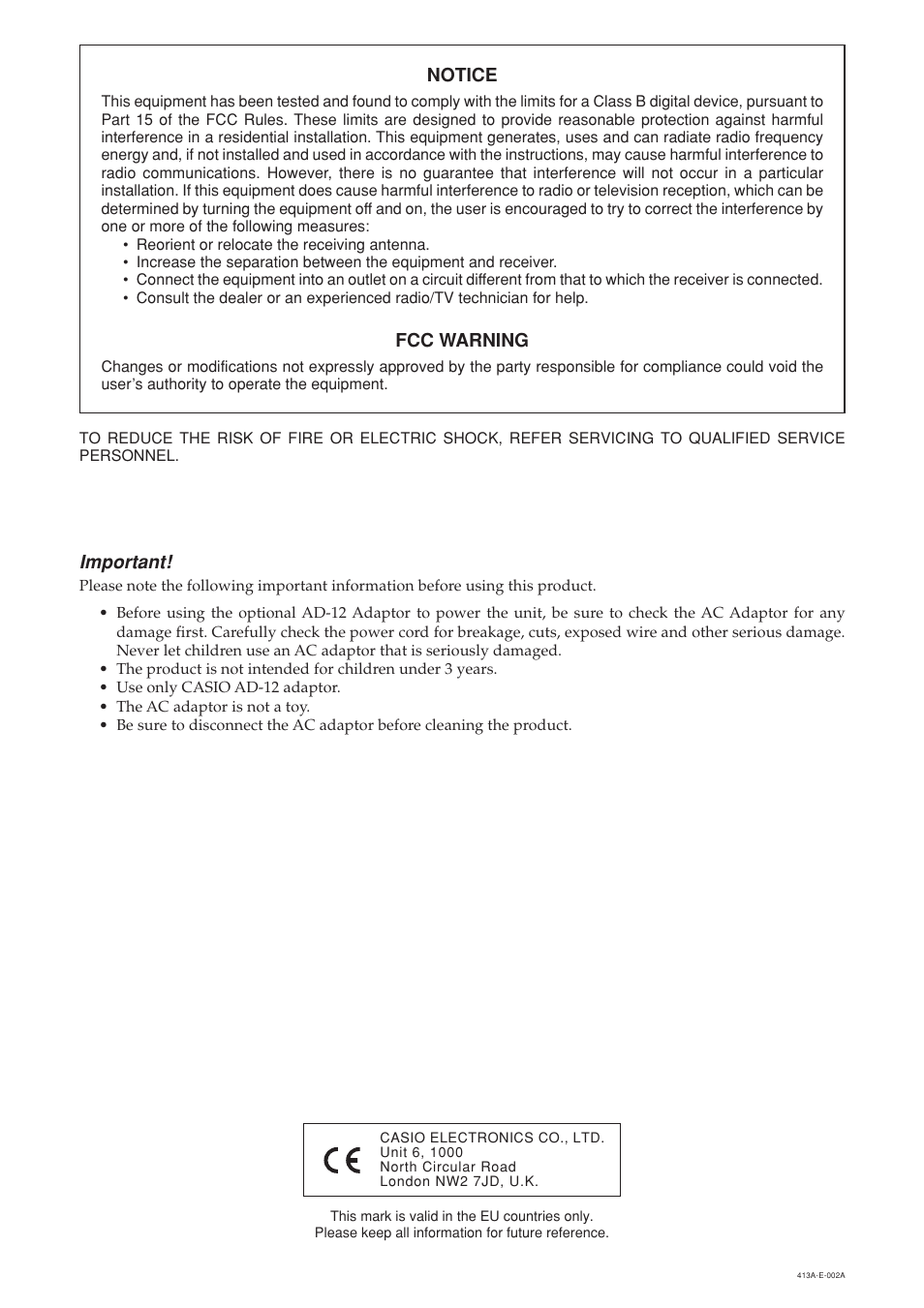 Casio PX300 User Manual | Page 2 / 37