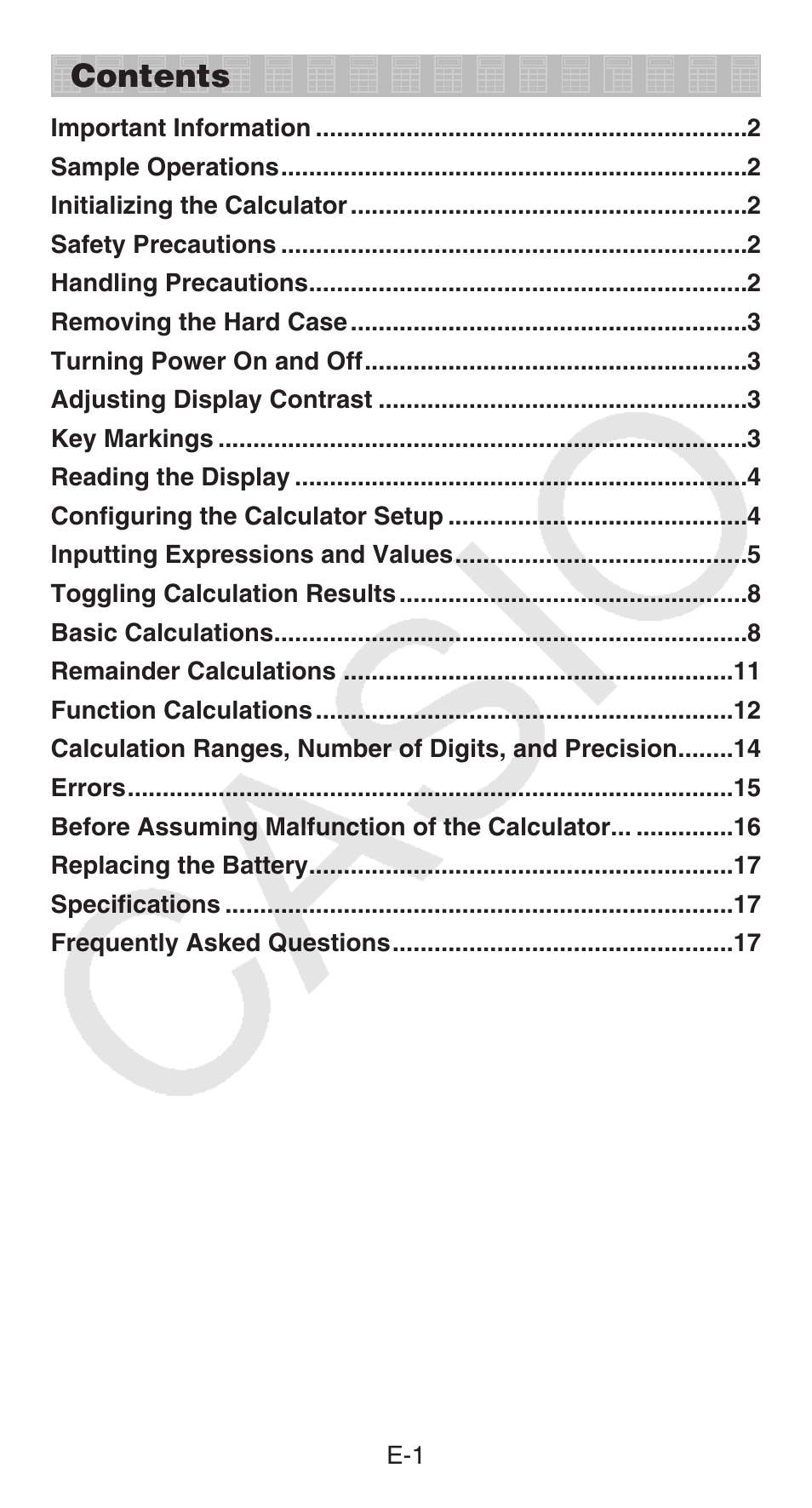 Casio FX-55 User Manual | Page 2 / 20