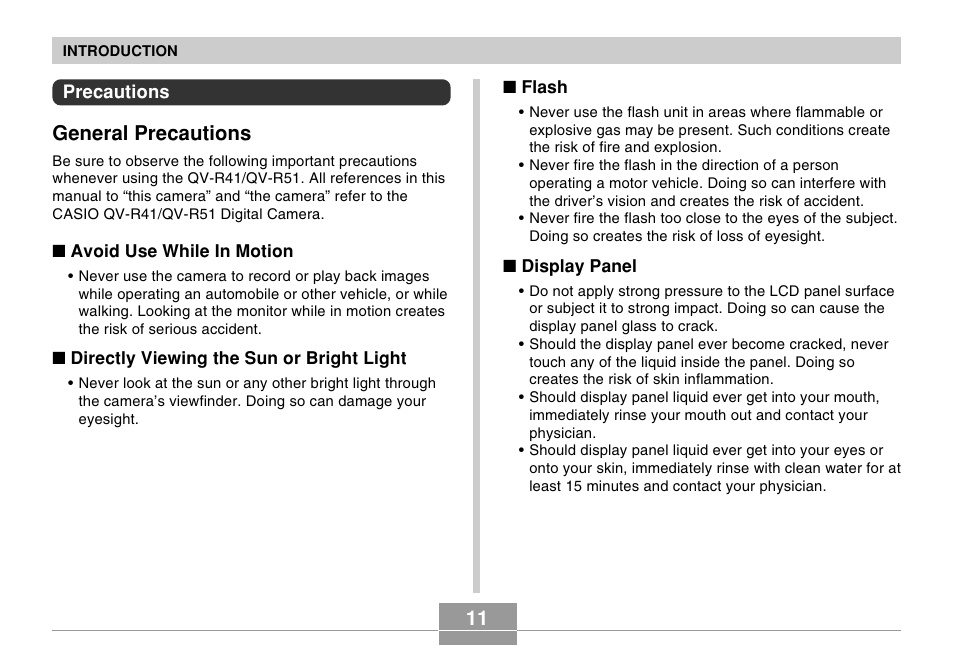 Precautions, General precautions | Casio R51 User Manual | Page 11 / 184